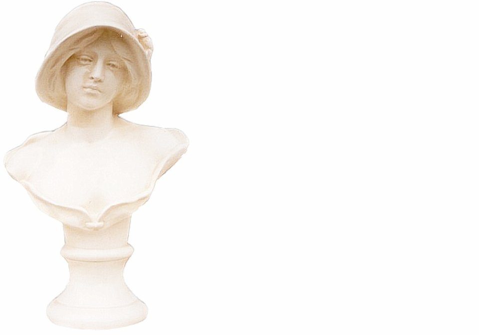 JVmoebel Skulptur Design Mädchen mit Dekoration Statue Figur 2039 Skulpturen Hut Büste