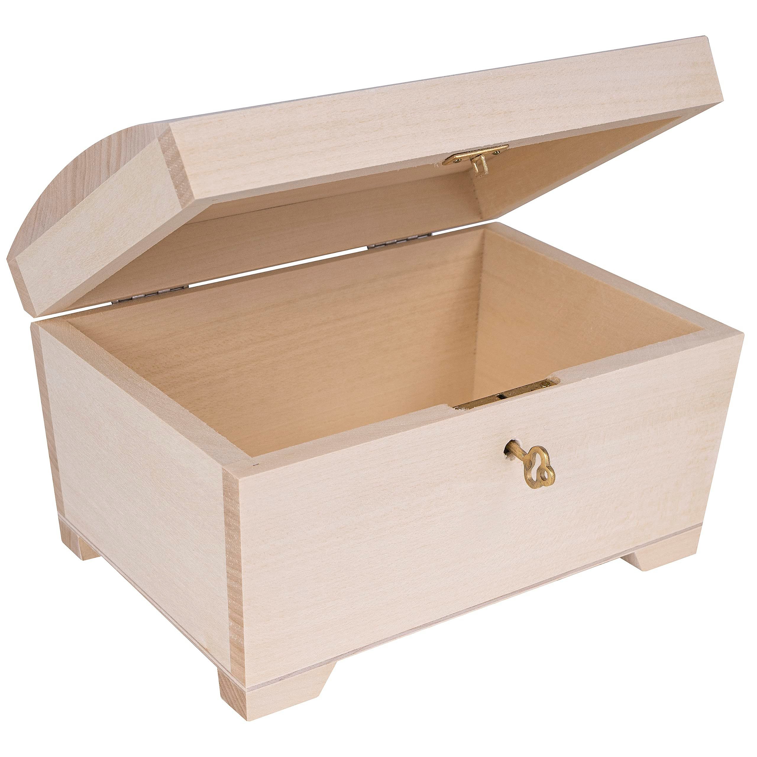 Creative Deco Holzkiste Schatztruhe mit Deckel, Schloss
