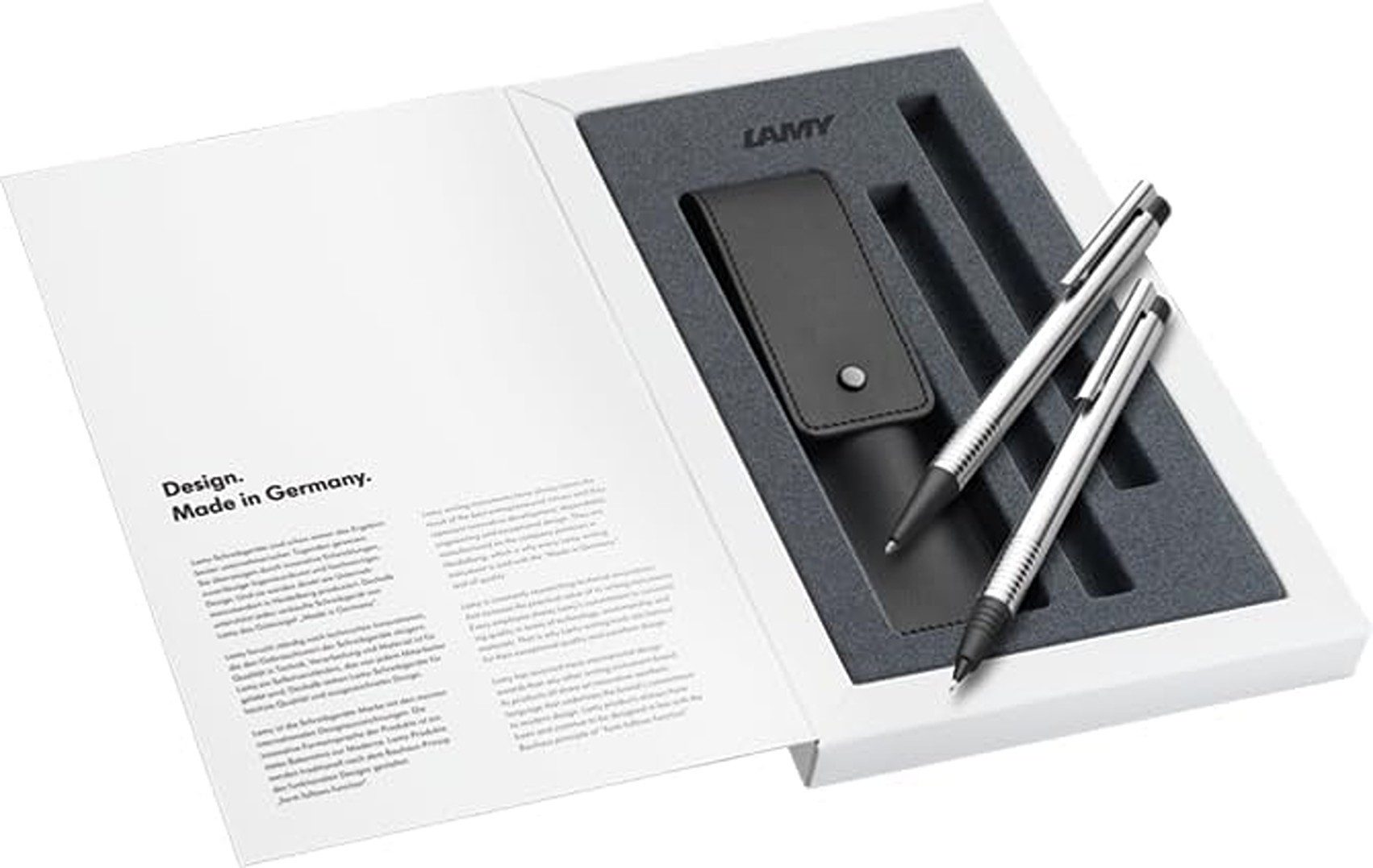 LAMY Kugelschreiber Set logo matt, 3tlg. Kugelschreiber logo 205, Druckbleistift logo 105, Lederetui