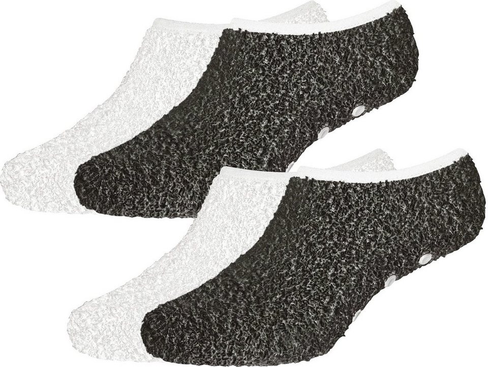Camano Socken Damen-Kuschel-Sneakersocken 2 Paar Uni