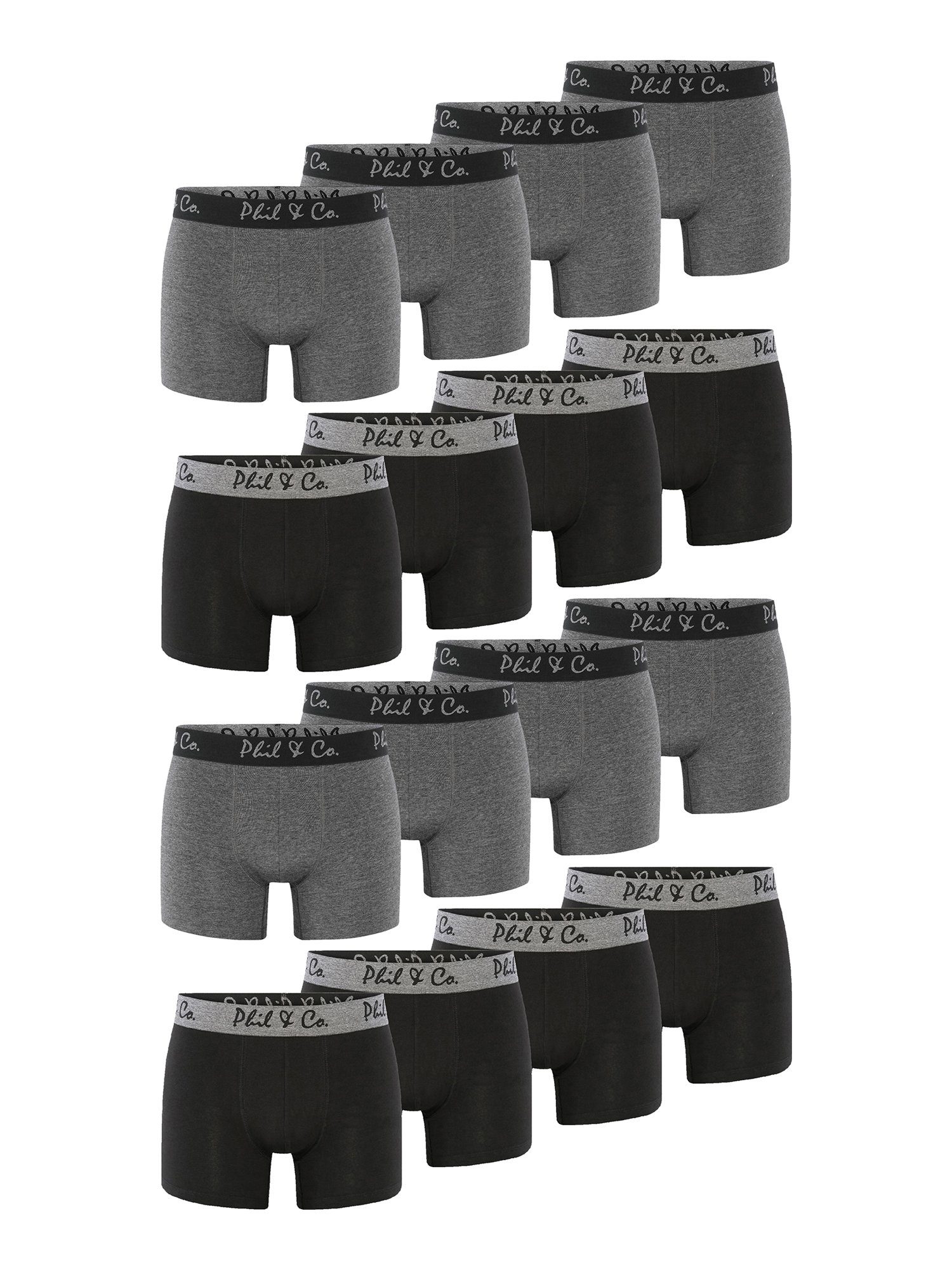 Verschiedene Produkte in unserem Shop Phil & Co. Boxer Retropants Schwarz/Anthrazit (16-St)