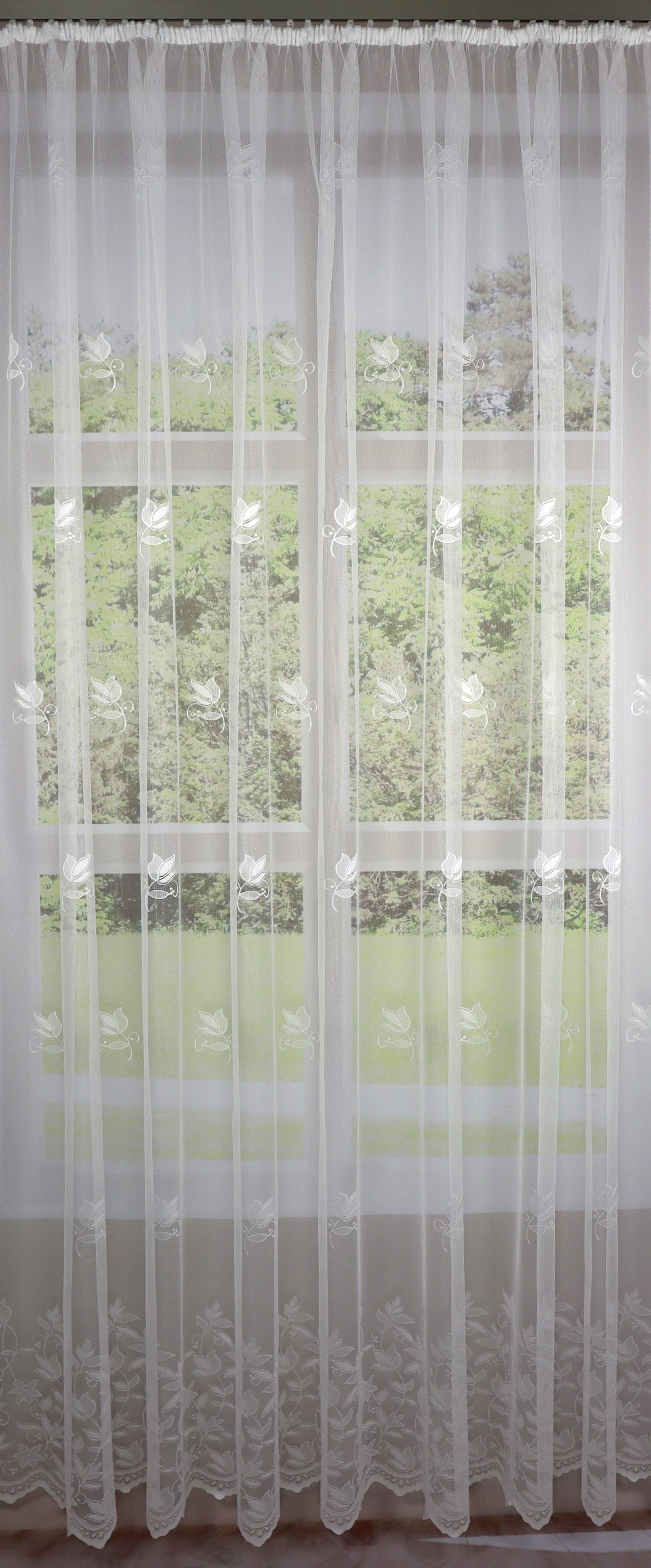 EXPERIENCE Vorhang Fertiggardine Jacquard 145x300 cm transparent mit Universalband, Multifunktionsband, transparent – Bild 2 von 3