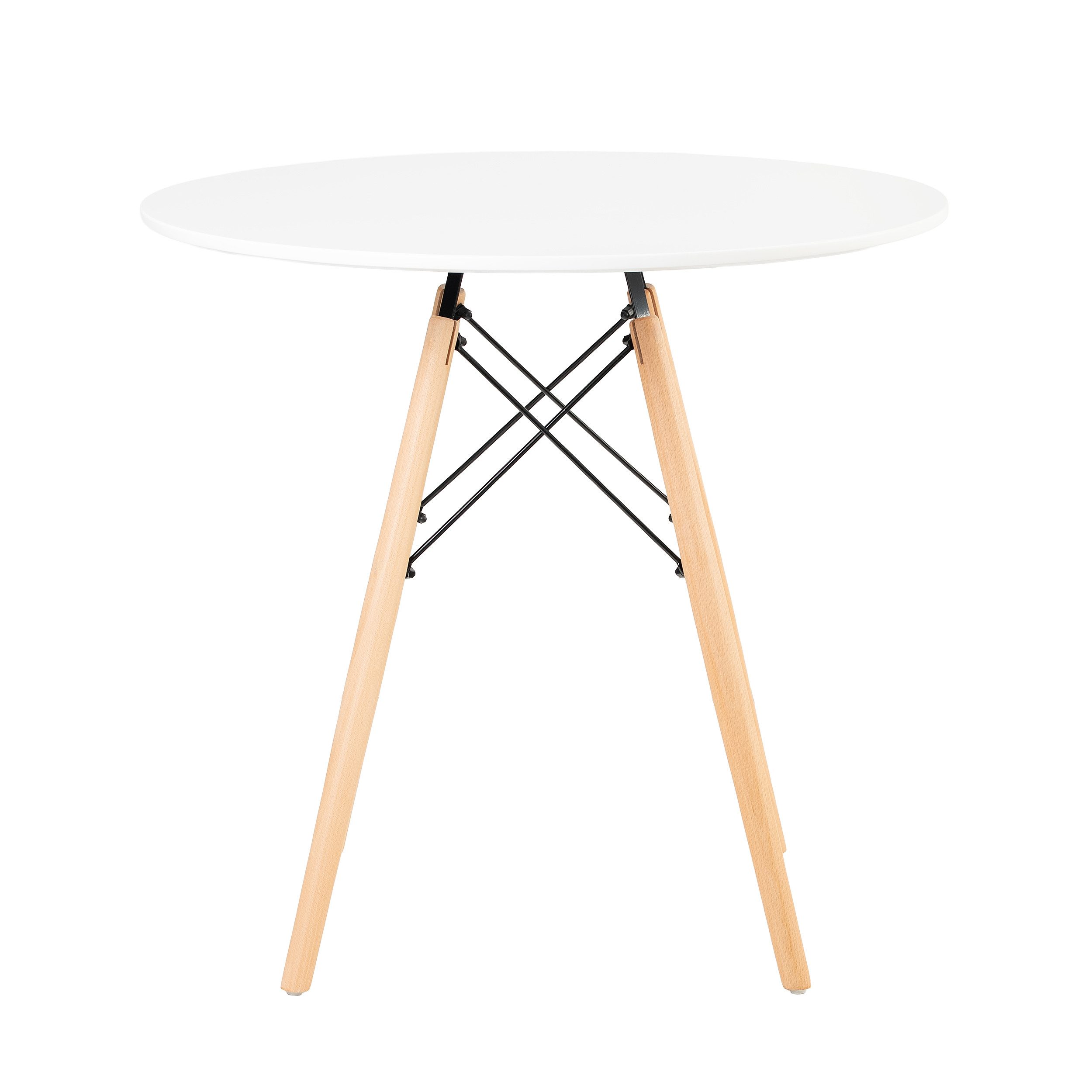 Furnify Esstisch ISLA Runder Tisch 80 cm Skandinavischer Esszimmertisch (Esstisch), mit Holzbeinen