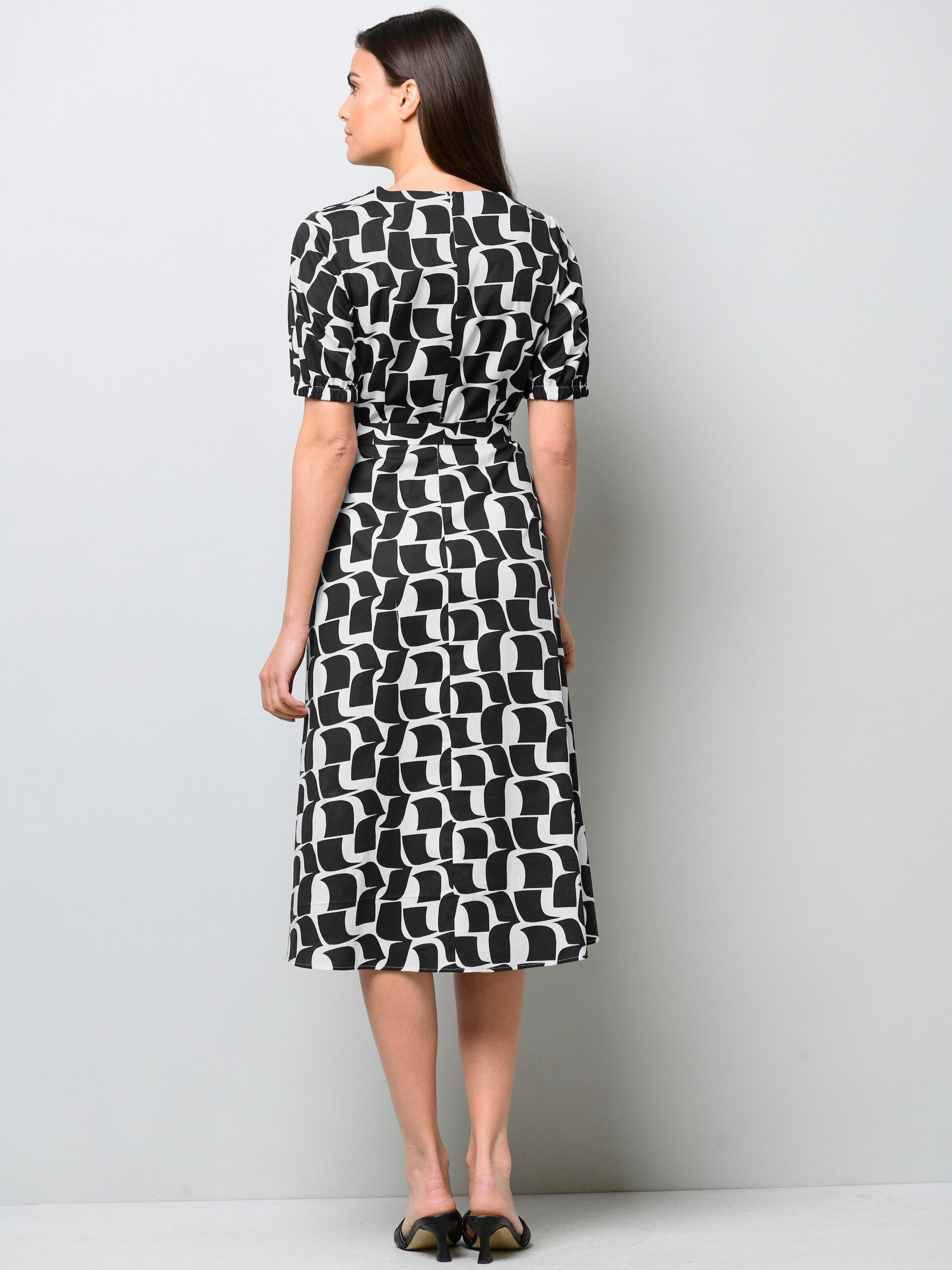Alba Moda Druckkleid Grafik-Druckkleid mit Ballonärmeln