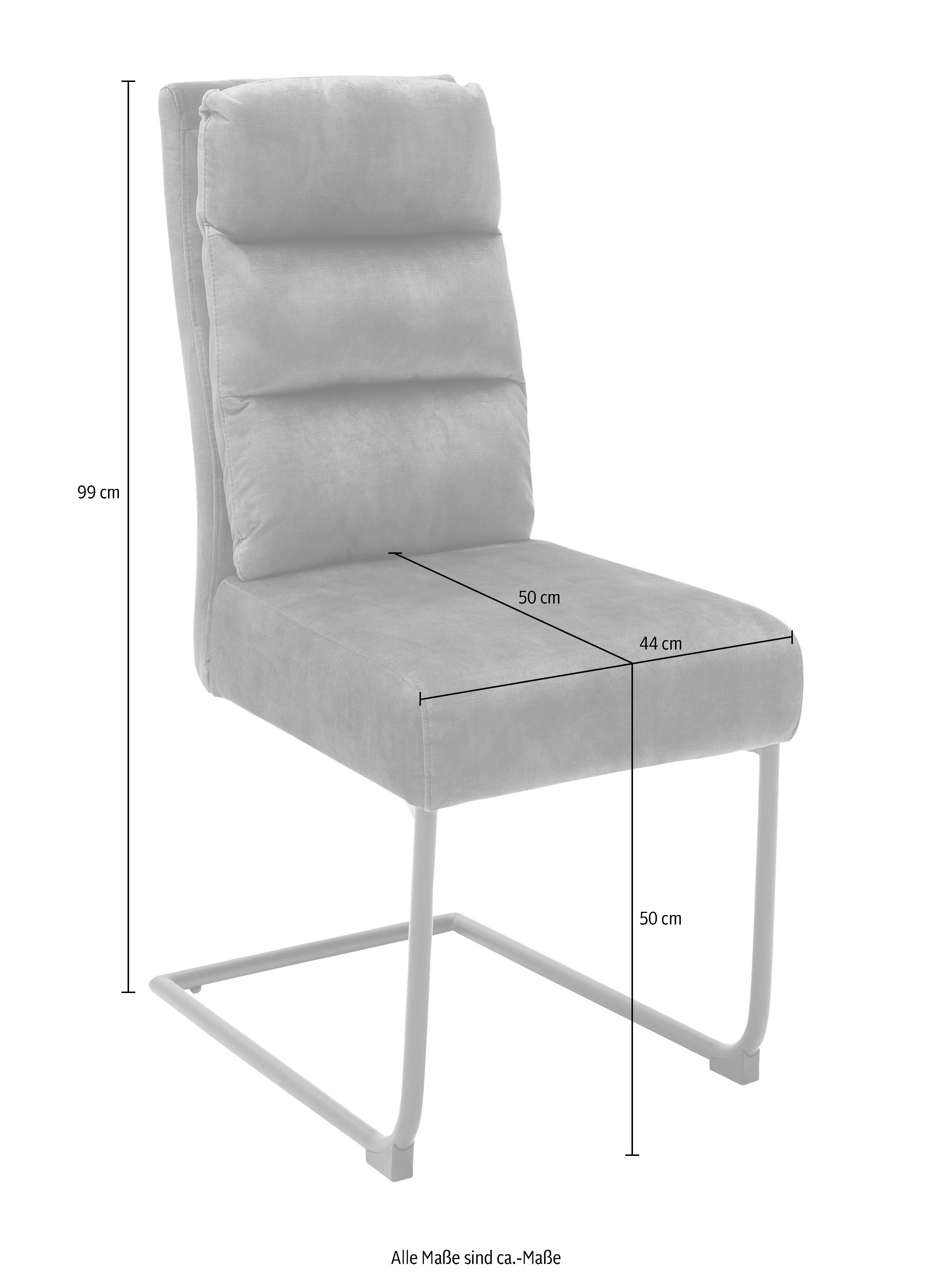 MCA bis | Anthrazit Freischwinger im 2er belastbar furniture kg Stuhl Anthrazit (Set, Set, Stoffbezug 120 mit Vintagelook, Lampang St), 2