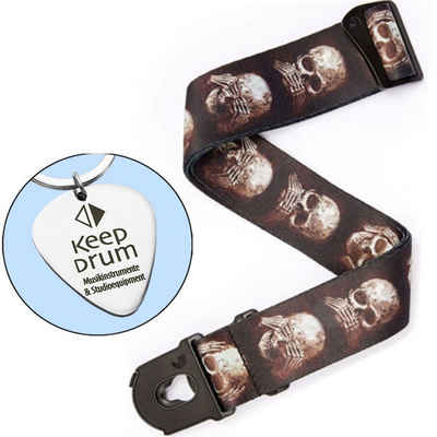 Planet Waves Gitarrengurt Skulls, mit Plektrum