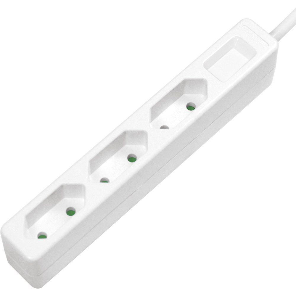 LogiLink LogiLink LPS229 Steckdosenleiste 3fach Weiß Konturenstecker 1 St. Steckdosenleiste (Kabellänge 1.50 m)