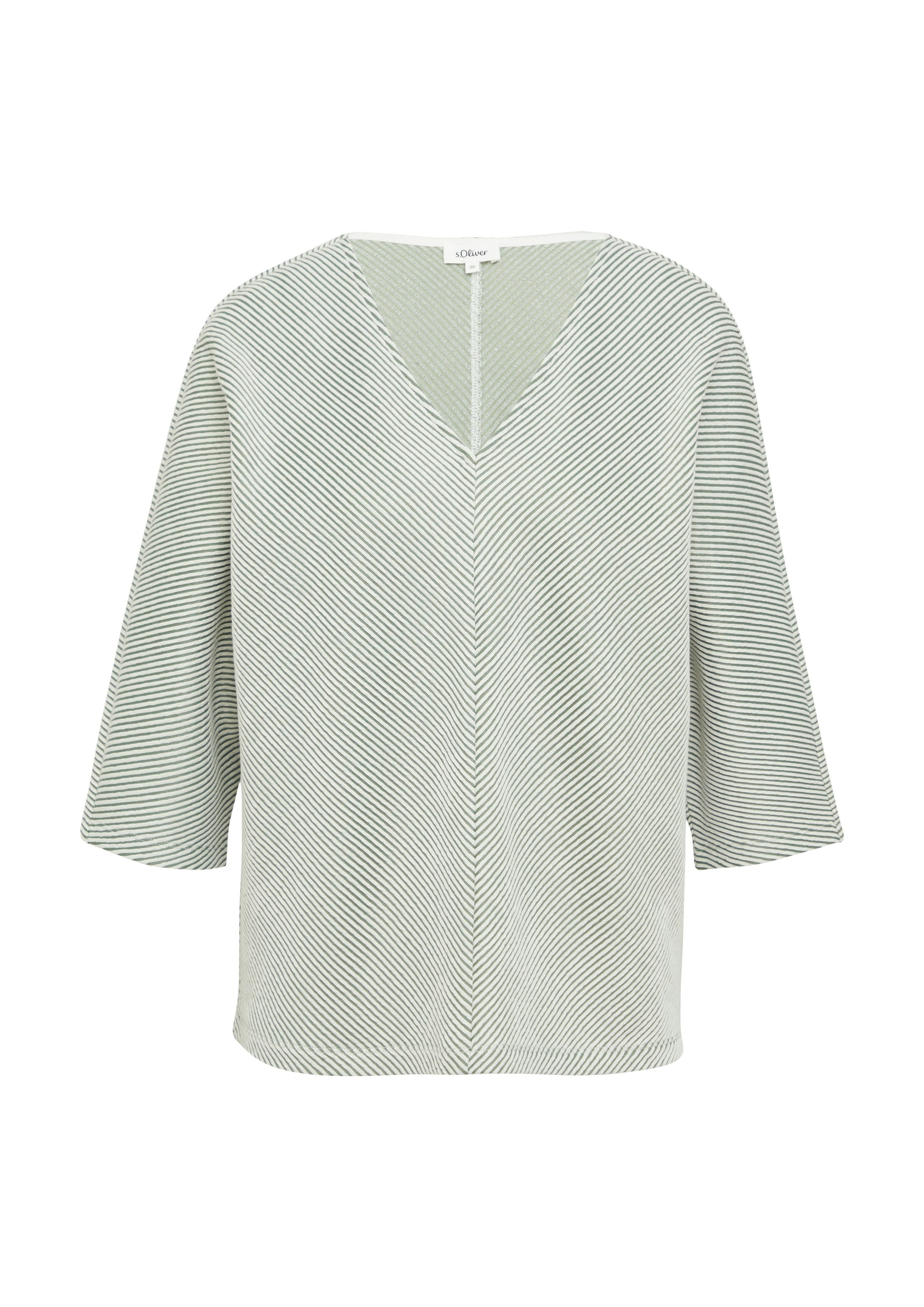 s.Oliver 3/4-Arm-Shirt Shirt mit Strukturstreifen und günstig online kaufen