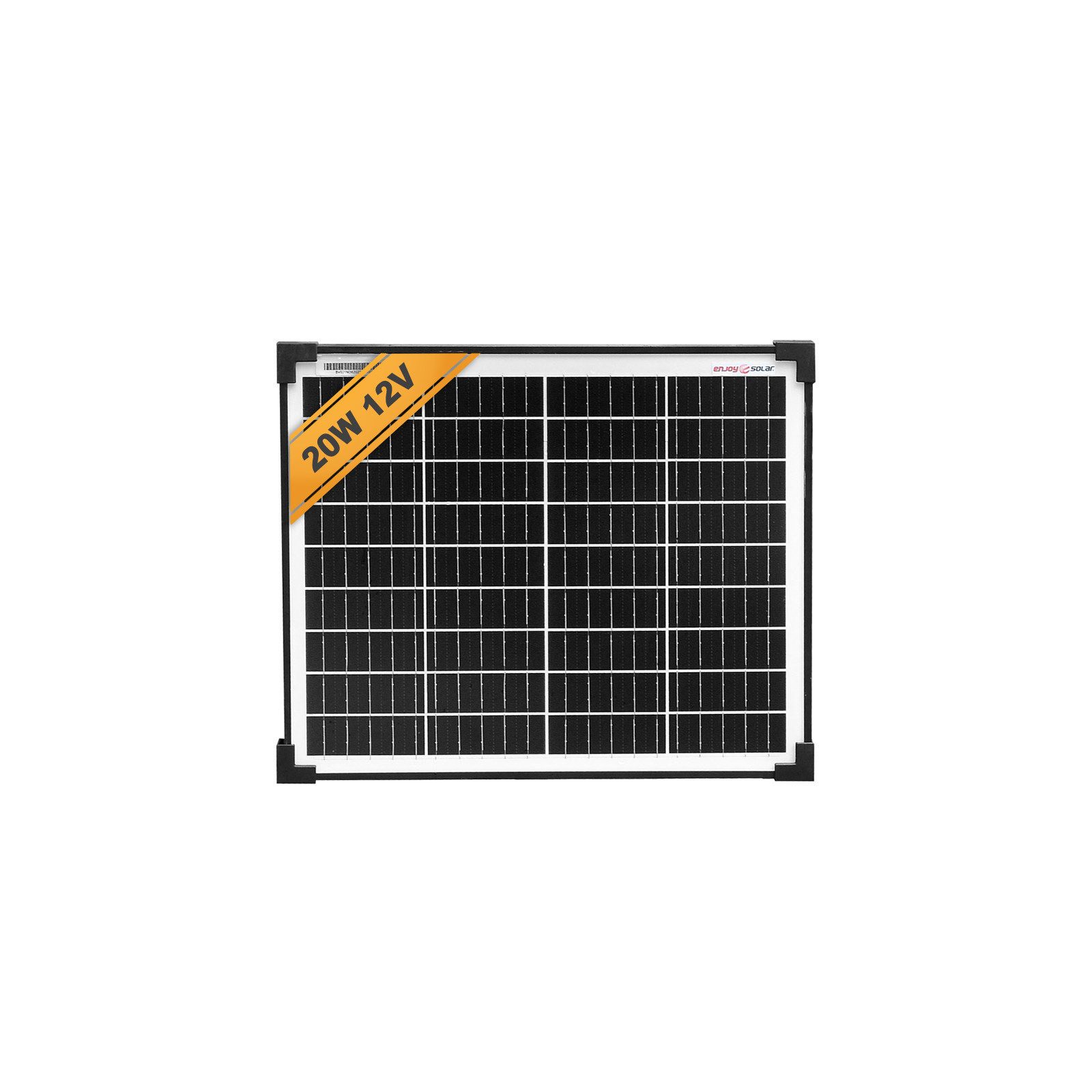 enjoy solar Solarmodul Monokristallines Solarpanel 182mm 10BB, 12V/20W–210W, schwarzer Rahmen, 182mm Monokristalline PERC-Zellen