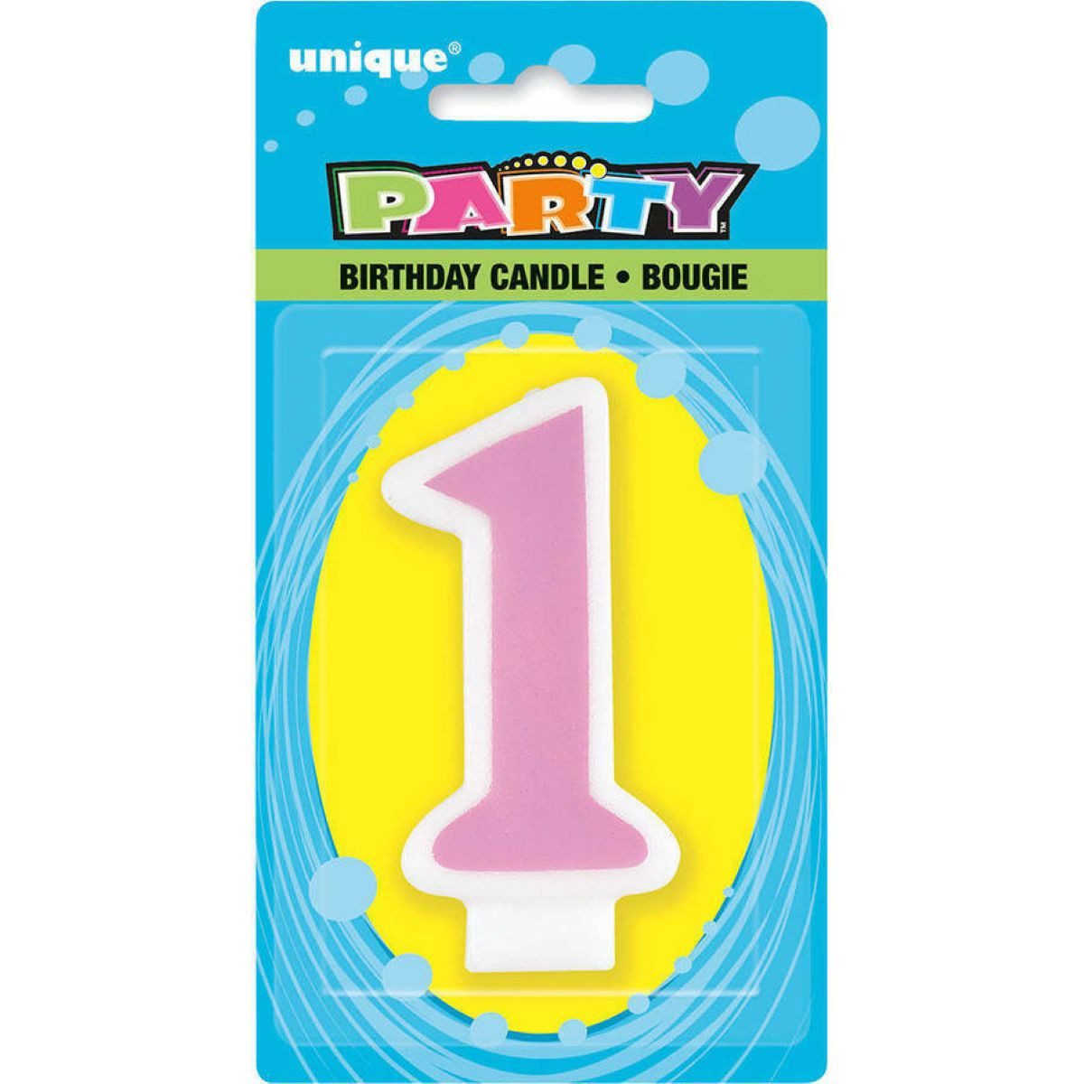 Geburtstagskerze Kerze 1. Geburtstag pink