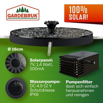 Gardebruk Wasserpumpe, 7 Effekte 180L/h Solarpanel 160mm 1,4 Watt Garten Wasserspiel