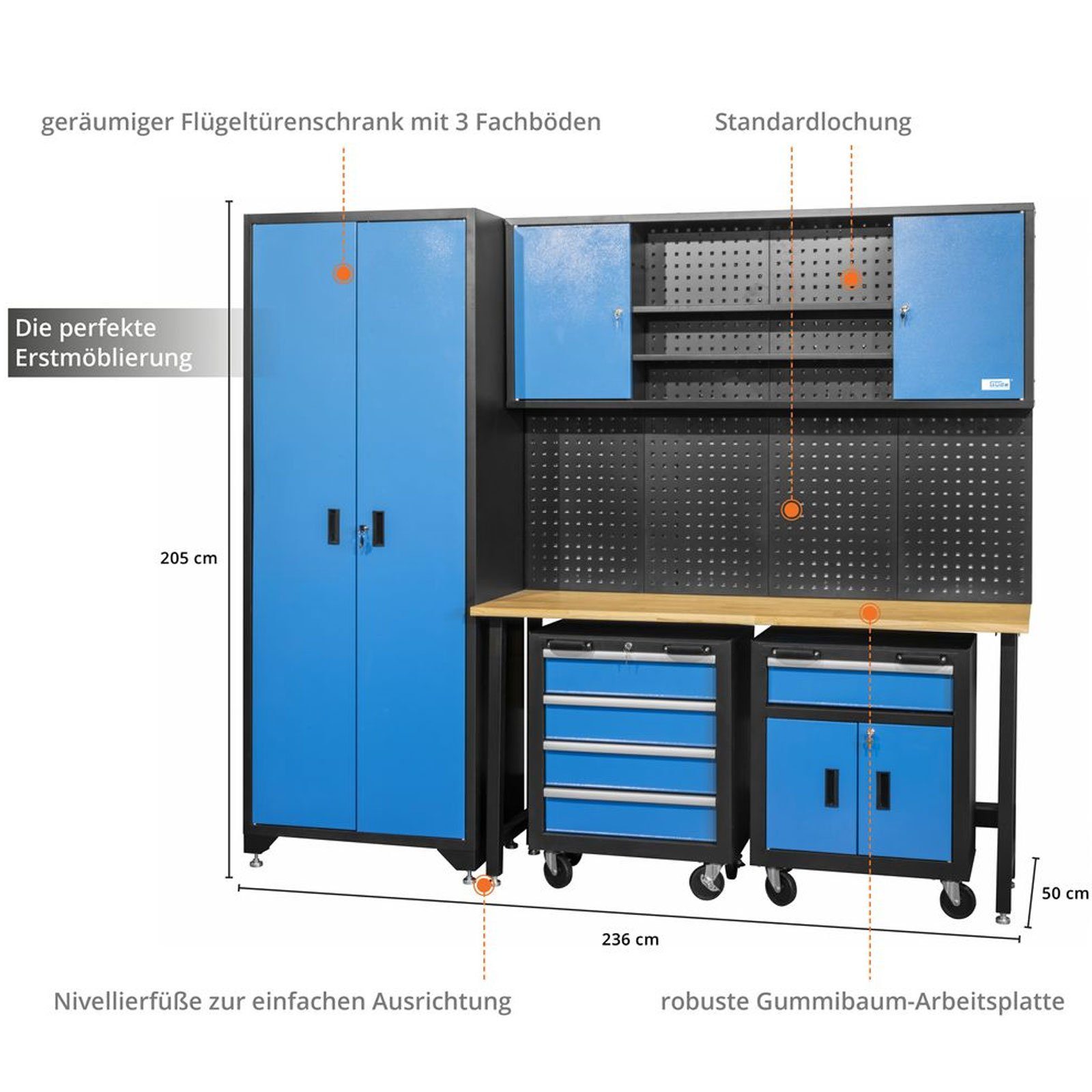 Güde Werkbank Güde Werkstatteinrichtungs-Set GWS 6-tlg. günstig online kaufen