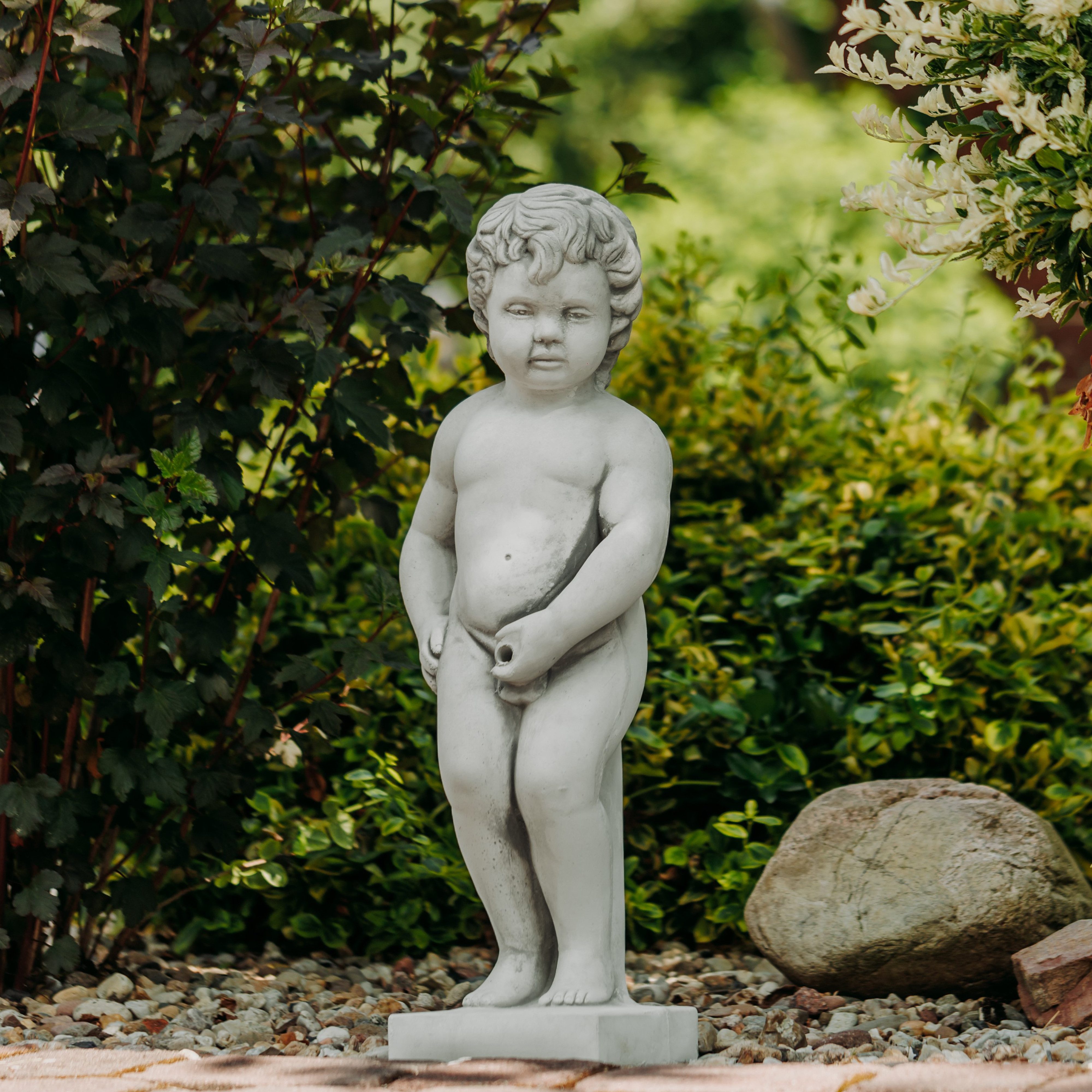 gartendekoparadies.de Gartenfigur Statue Manneken Pis, Steinfigur, H. 72 cm, 27 kg, Frostsicher