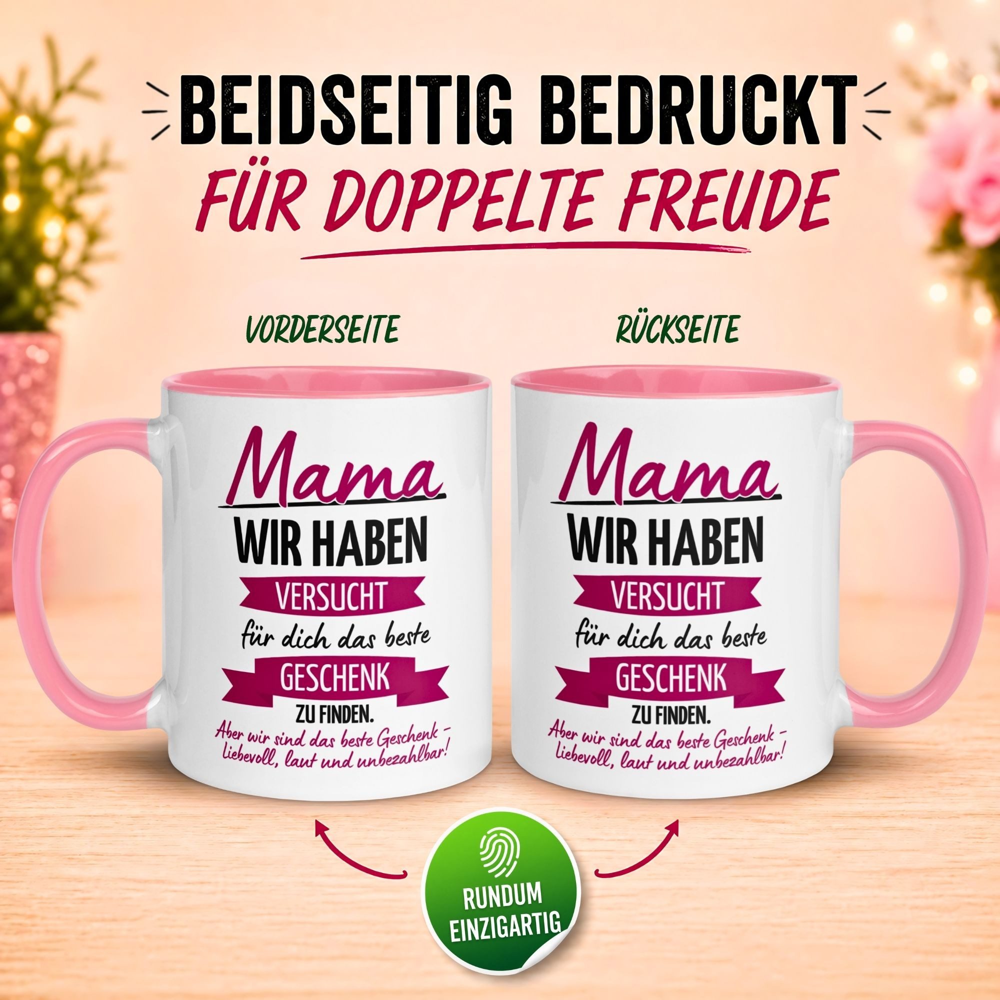 Momentals Tasse Mama – „Versucht das beste Geschenk zu finden“ – Beste Mama Geschenk, Gratis Versand · Links-&Rechtshänder · Spülmaschinenfest