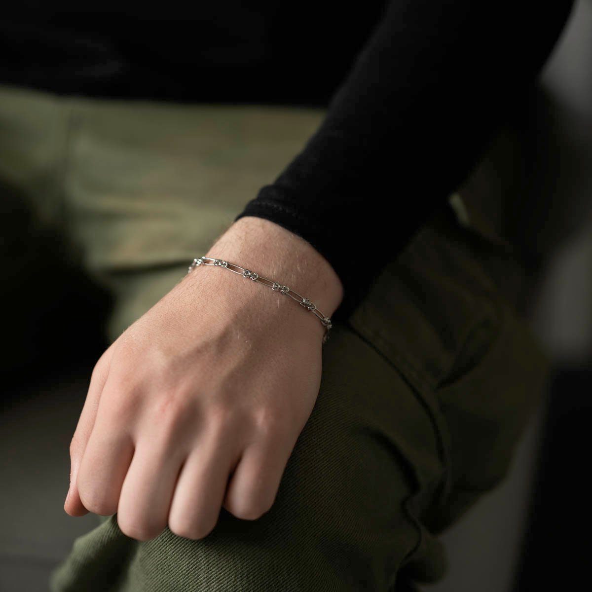 Materia Königsarmband Damen Silber 3,5mm SA-65, 925 Sterling Silber, rhodiniert