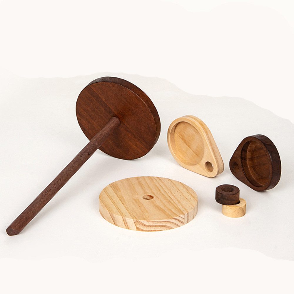 Jumpeak Standregal Hölzerner Verkaufsständ,Mehrstöckiger Lagerungsständer,Ornamentständer, 4-tlg., 4-5 Einlegeböden, drehbar und auswechselbar