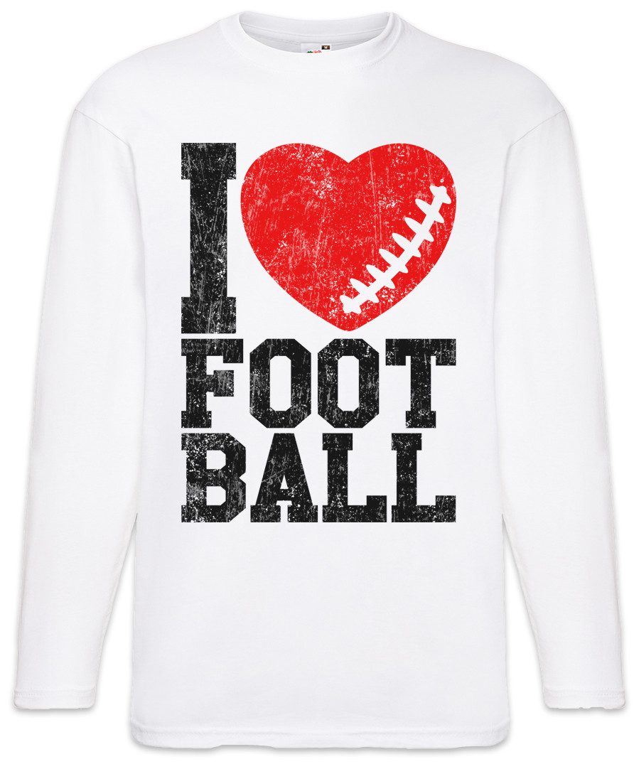 Langarmshirt I Love Football II Langarm T-Shirt American US USA Hearts Heart Herz