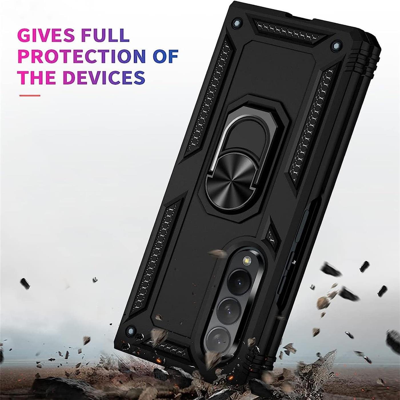 CoolGadget Handyhülle Armor Shield Case für Samsung Galaxy Z Fold 4 7,6 Zoll, Outdoor Cover Magnet Ringhalterung Handy Hülle für Galaxy Z Fold 4 5G – Bild 5 von 5