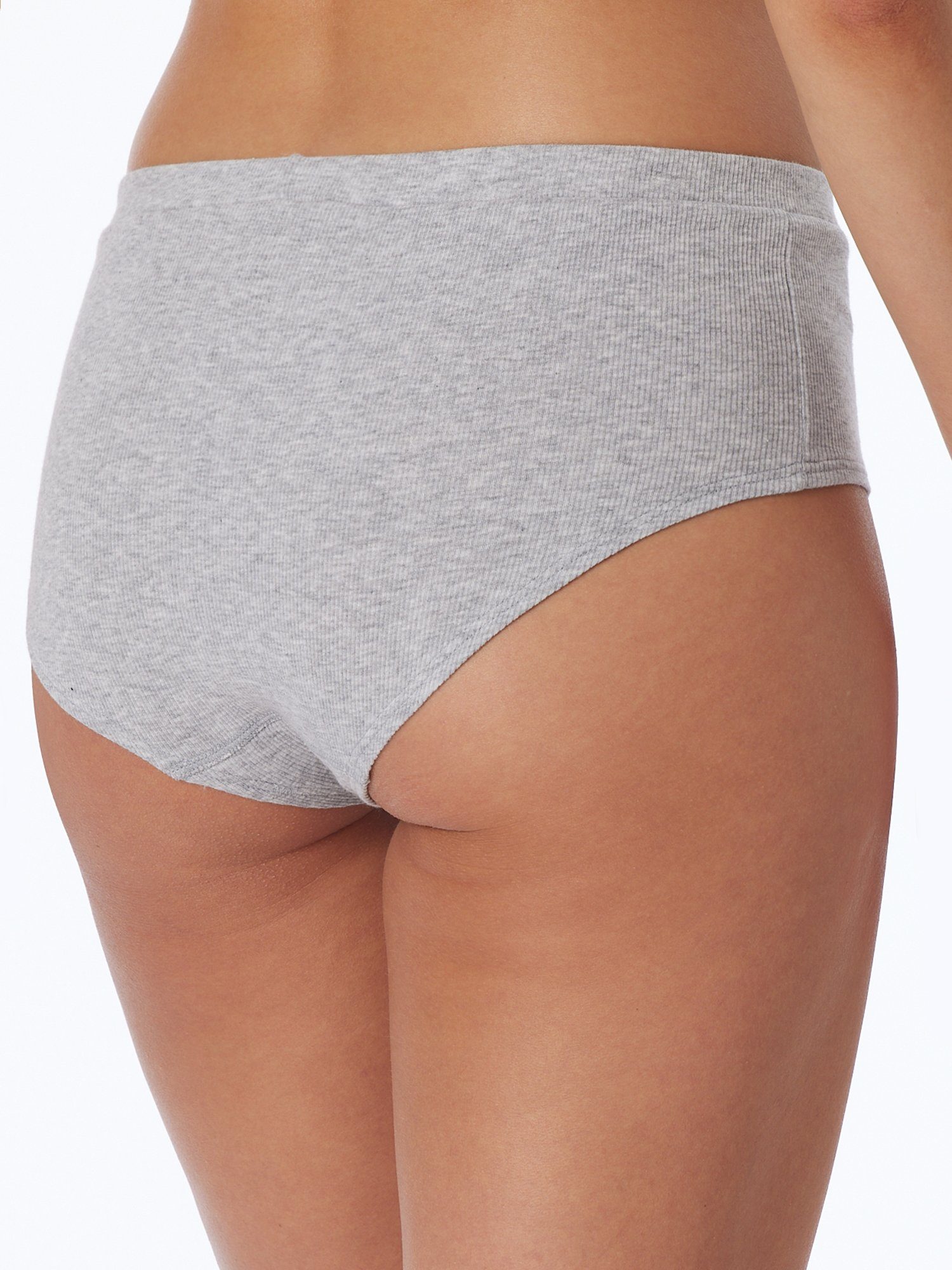 Panty Schlafanzug Shorty Schiesser Pure grau-mel. Rib leichter