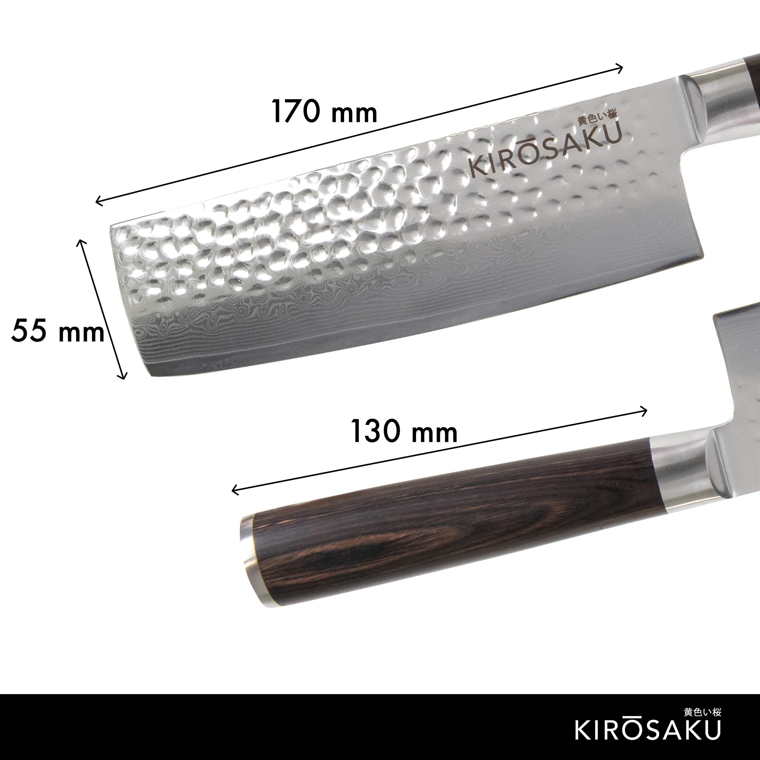 Dunkelbraun Iii. 17 Messer Kirosaku Damast Cm - Asiamesser Klingenlänge, Nakiri Premium 17cm