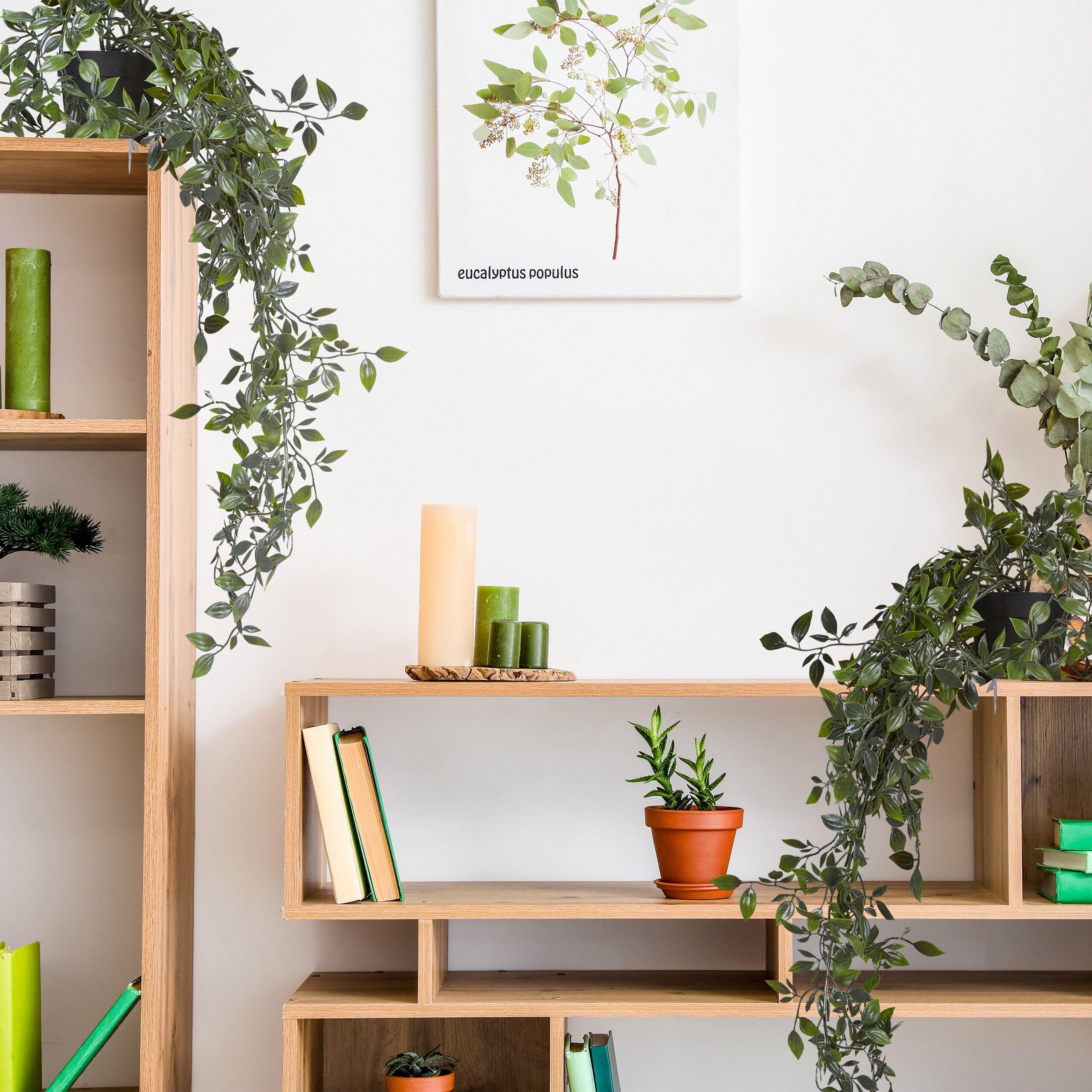 Kunstpflanze Künstliche Hängepflanzen 2er Set, relaxdays, Höhe 60 cm günstig online kaufen