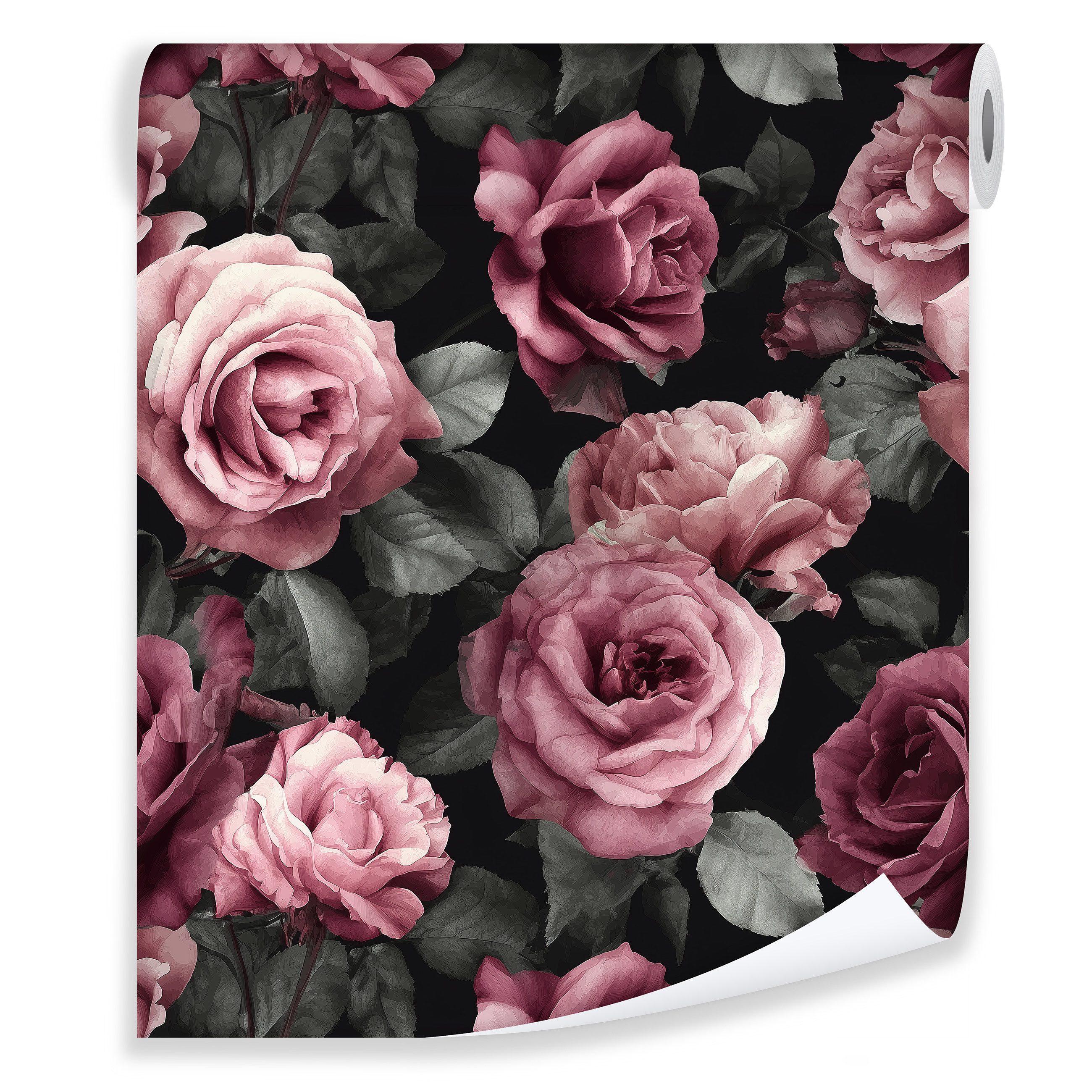 Wallarena Vliestapete Rosa Rosen Blätter Natur Wohnzimmer Schlafzimmer Tape günstig online kaufen