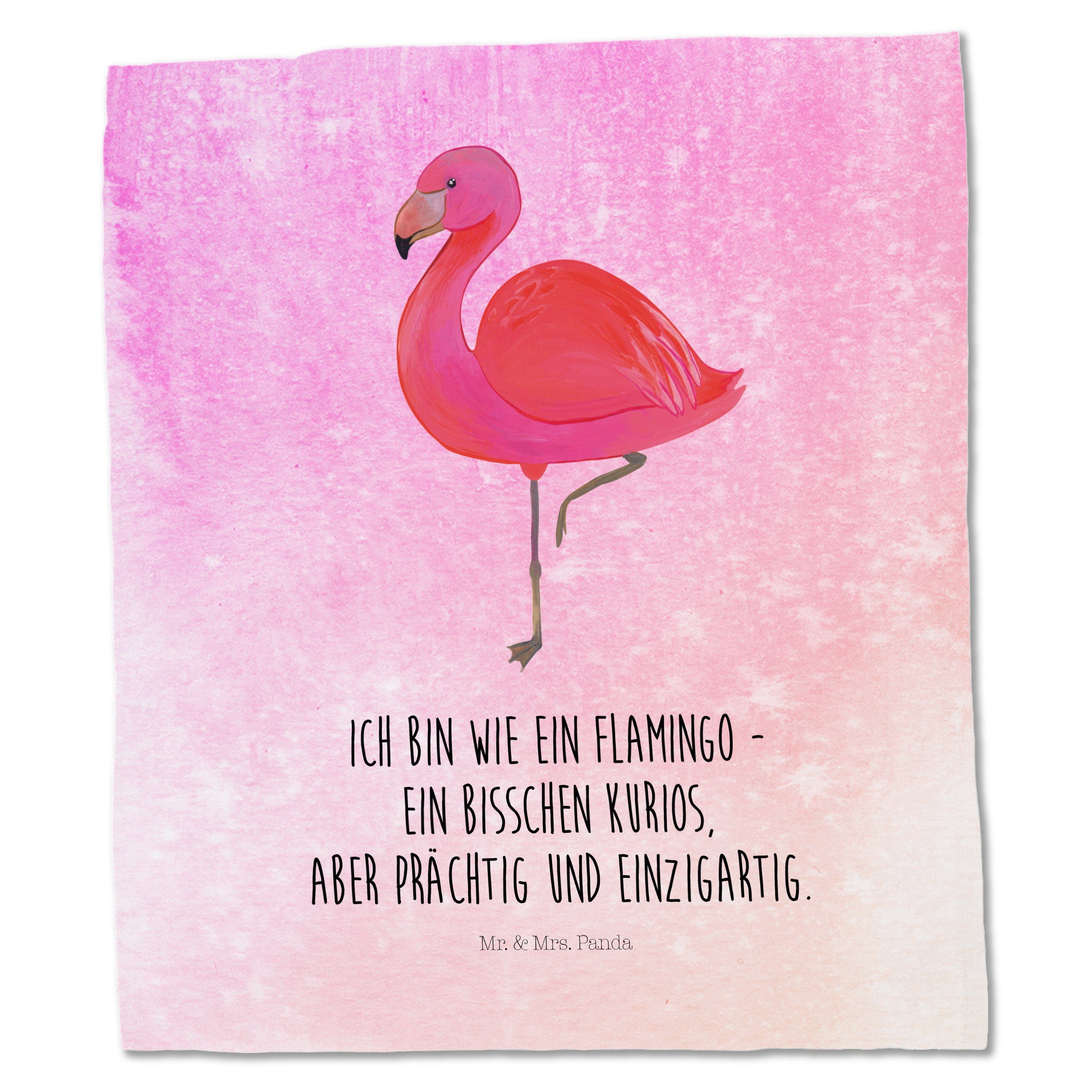 & - Flamingo Mr. classic Geschenk, (1-tlg) Aquarell Beuteltasch Pink Außenseiter, Mrs. Tragetasche Panda -