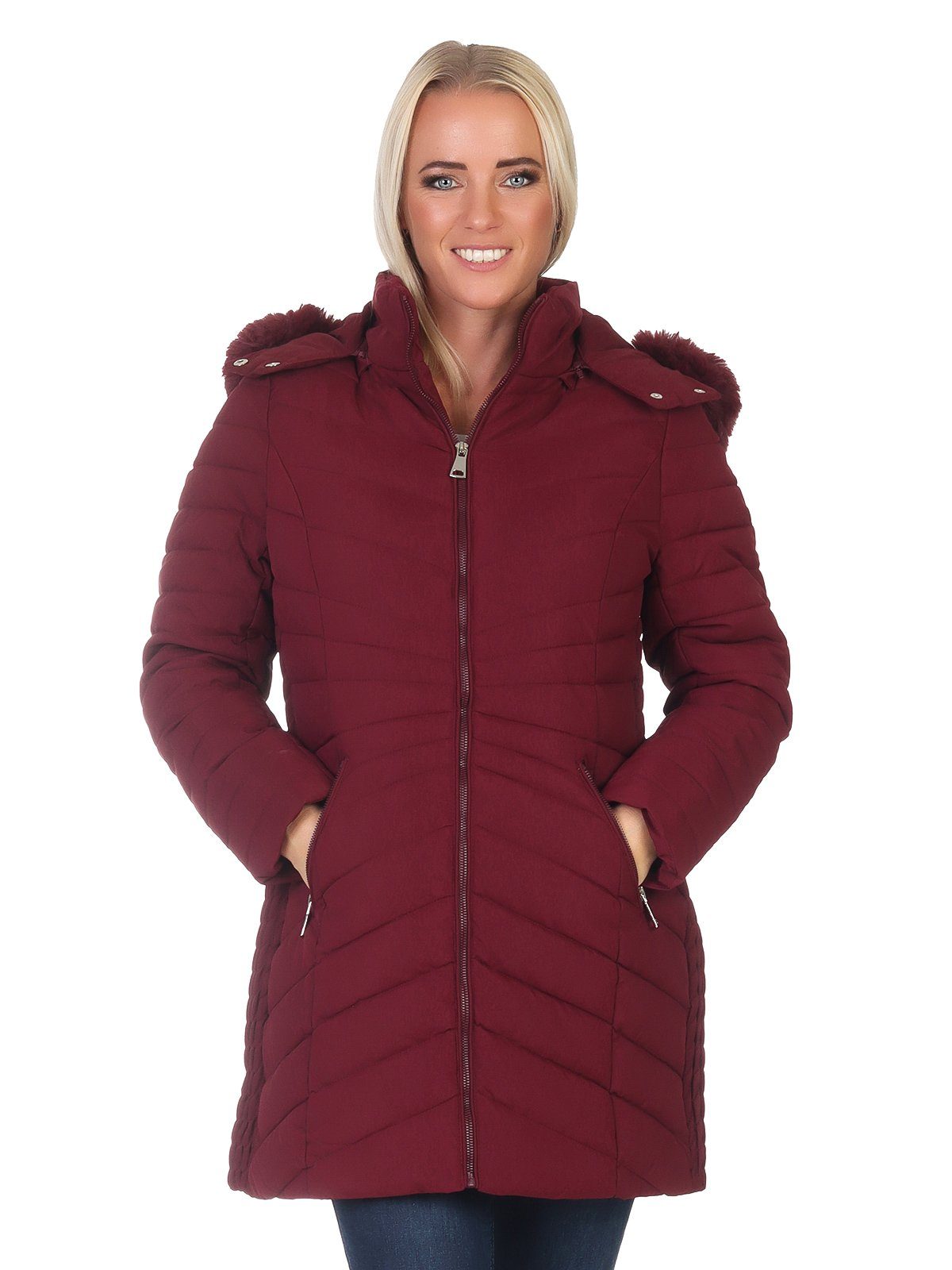 Aurela Damenmode Steppjacke Damen Outdoor Jacke mit Teddyfell - LH105 - mit günstig online kaufen