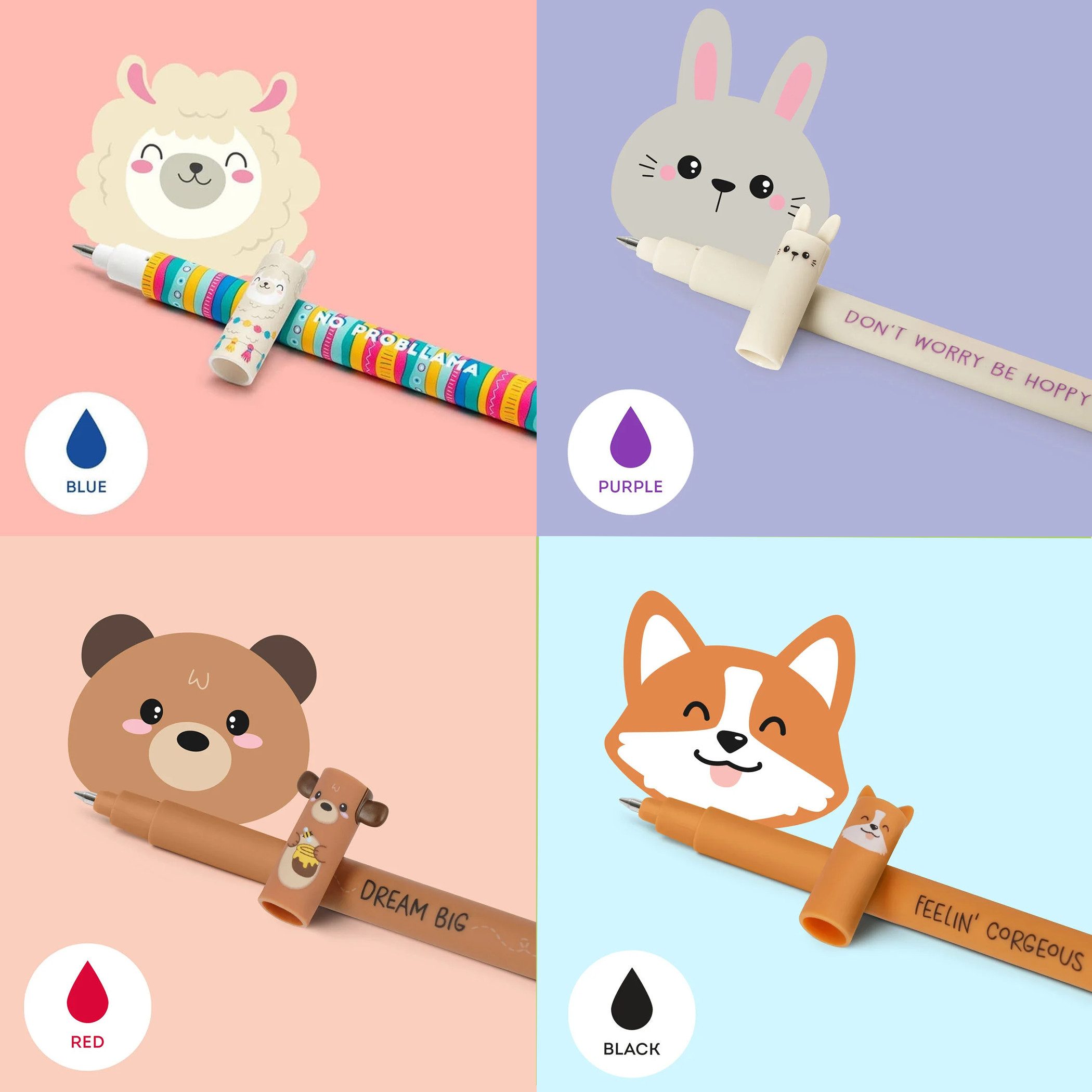 Legami Gelschreiber Set mit 8 Gelstiften, mit thermoempfindlicher Radiertinte, 0,7 mm, (8-tlg)