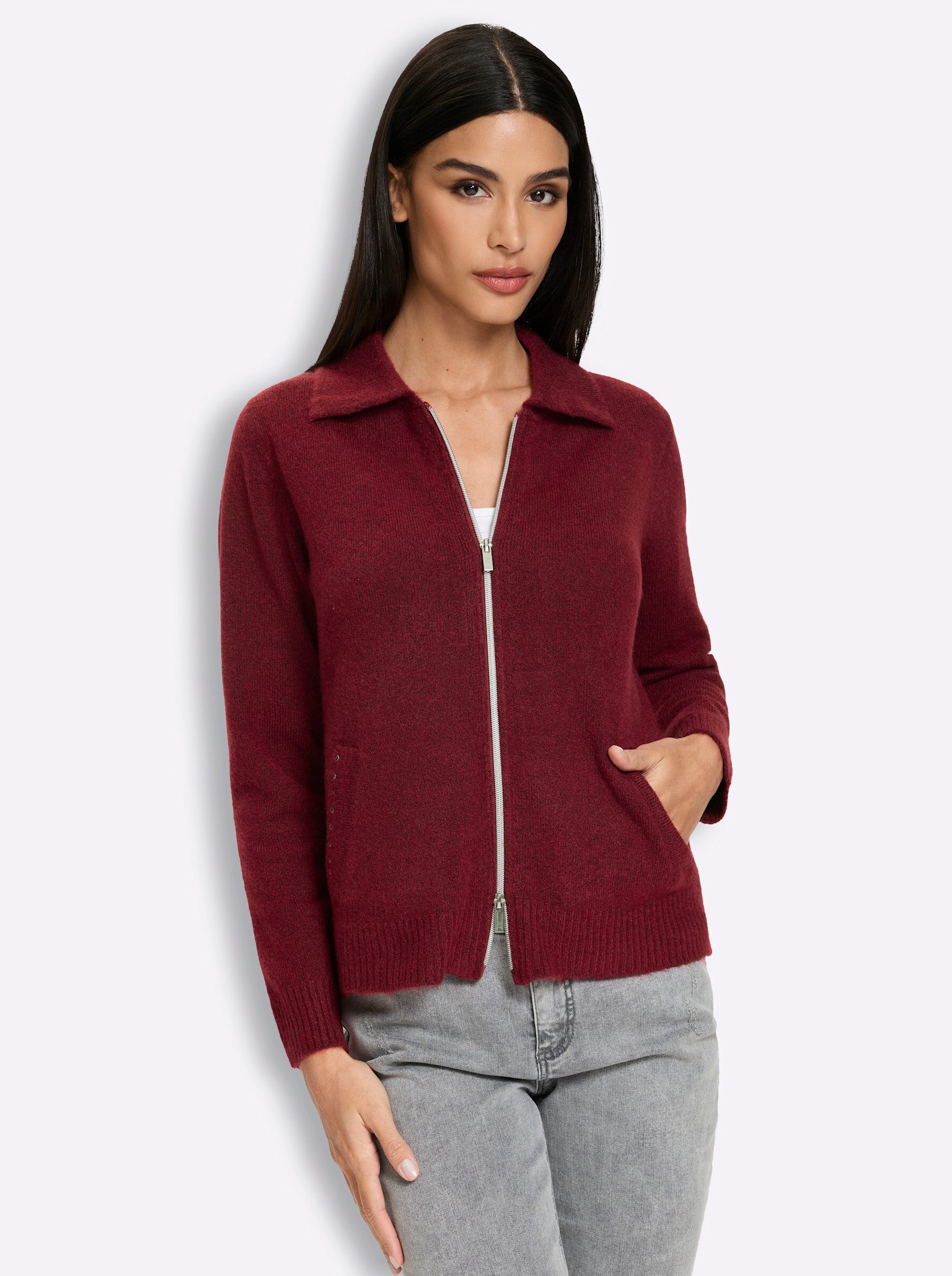 heine Strickjacke Strickjacke Langarm Jersey