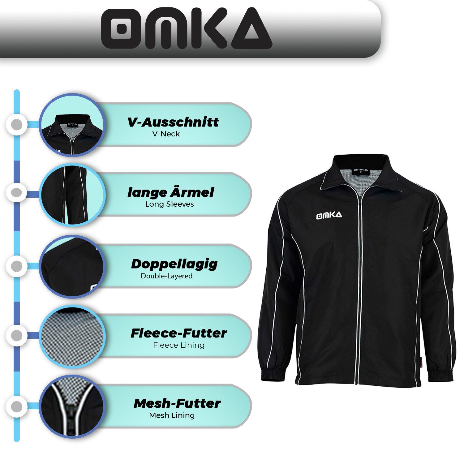 OMKA Trainingsjacke OK202J OMKA Präsentationsjacke