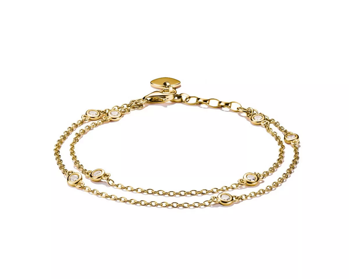 Thomas Sabo Armband Armband Damen Doppelreihig Zirkonia Vergoldet A2216-414-14