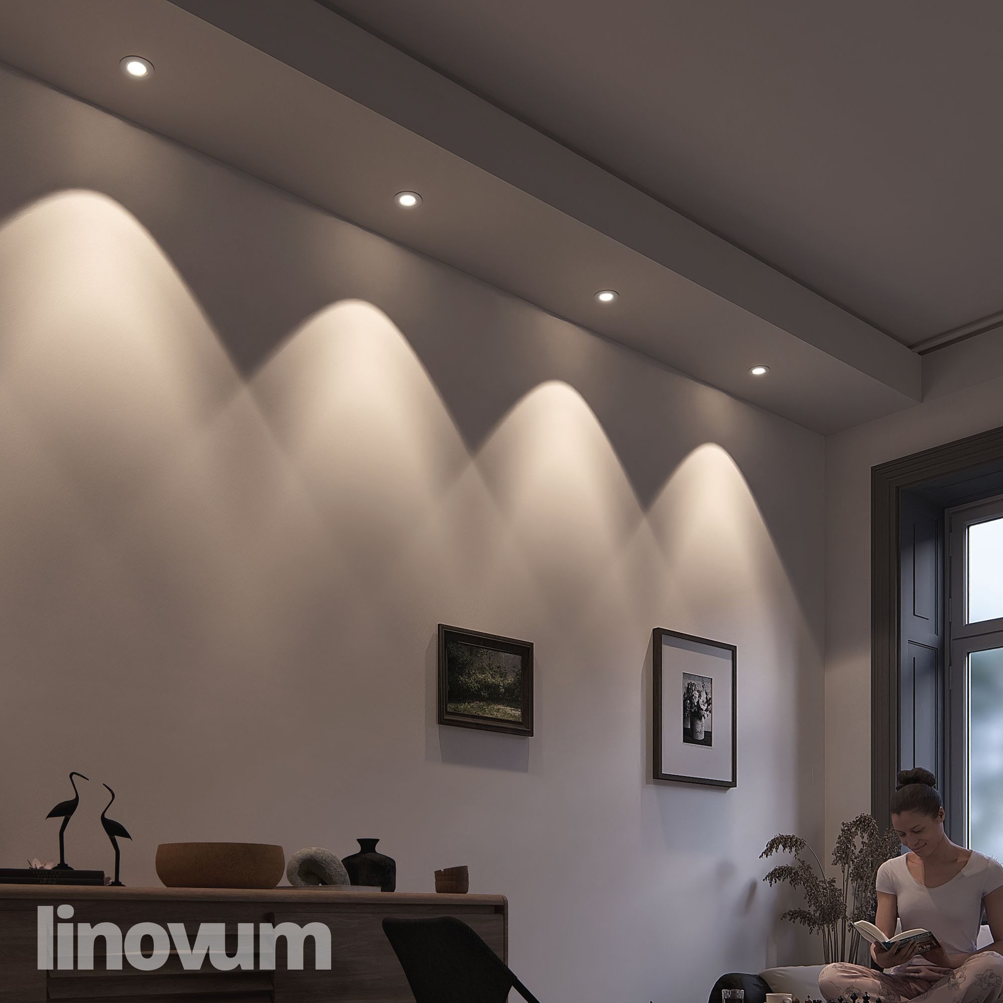 linovum LED Einbaustrahler 10x LED Einbaustrahler neutralweiß GU10 3W 230V silber Einbauspot, Neutralweiß