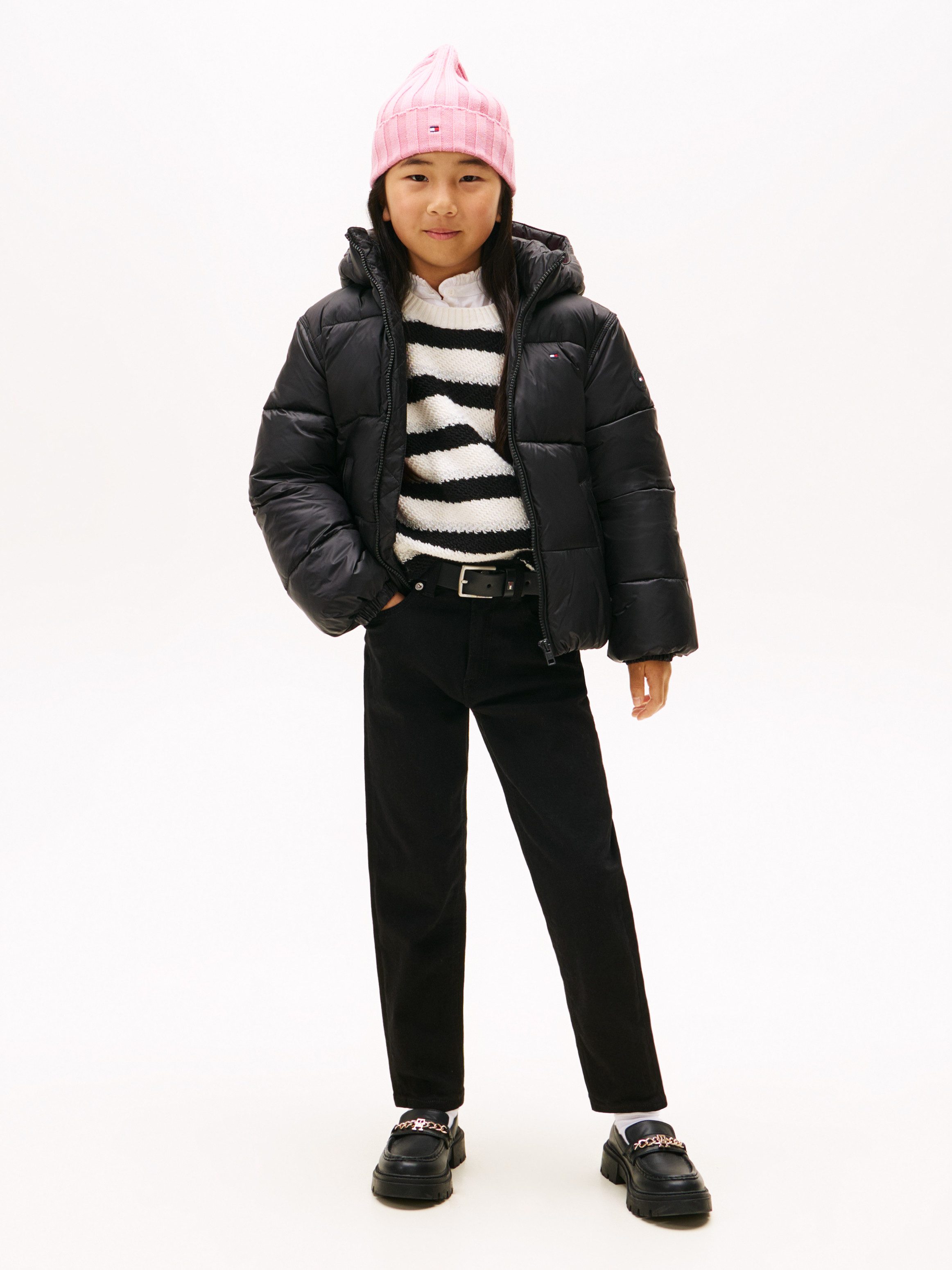 Tommy Hilfiger Steppjacke HOODED SHINY PUFFER JACKET Kinder bis 16 Jahre