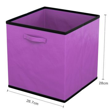 Intirilife Aufbewahrungsbox (6 St), Faltbare Aufbewahrungsbox ohne Deckel - Lila