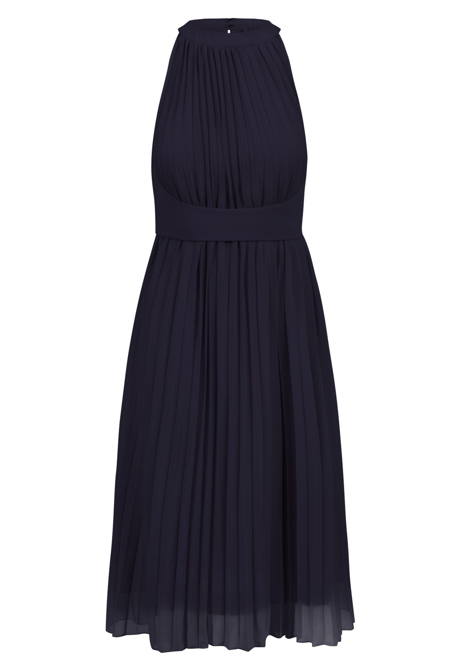 Apart aus körnigem, leicht navy plissiertem Chiffon Abendkleid