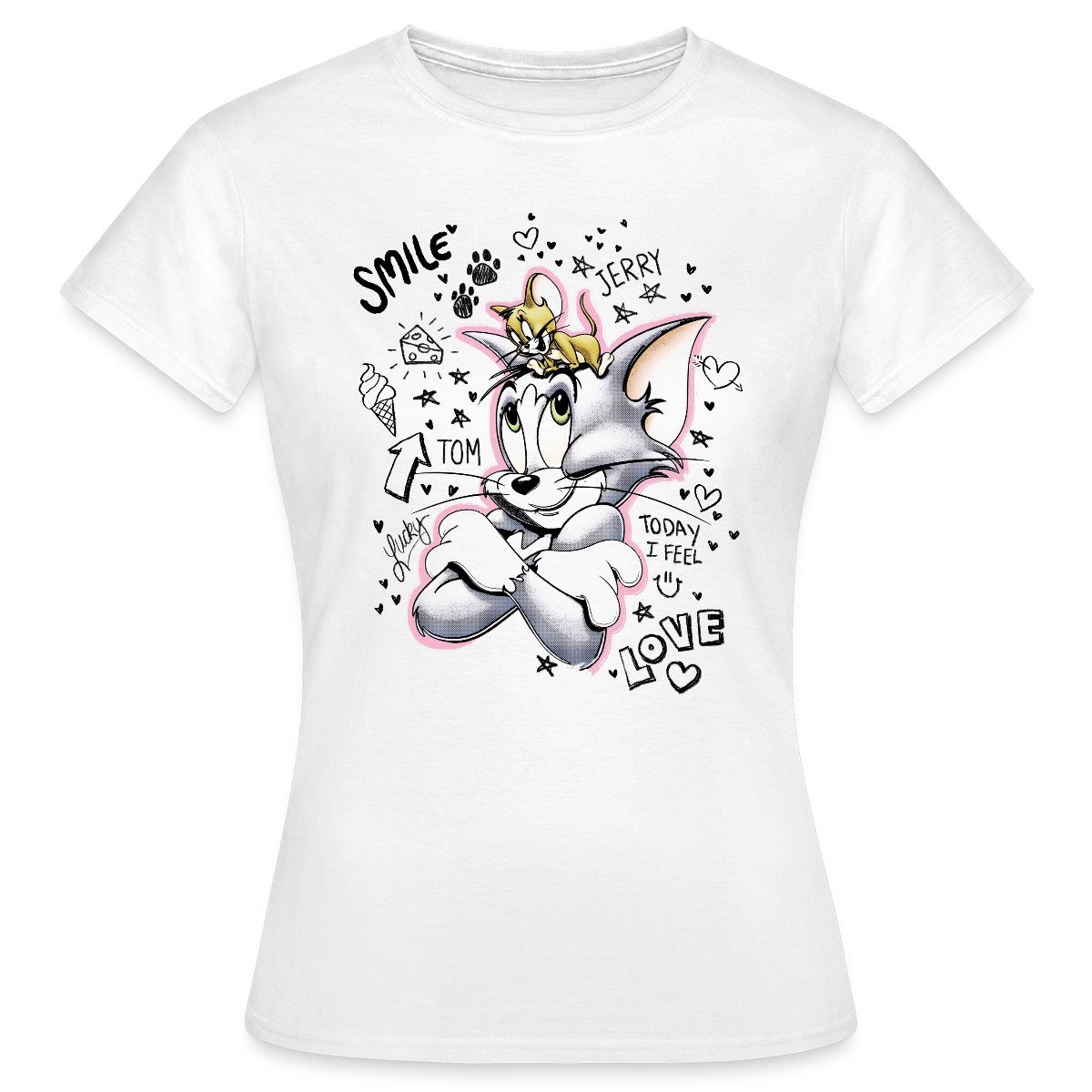 Spreadshirt T-Shirt Tom Und Jerry Skizze günstig online kaufen