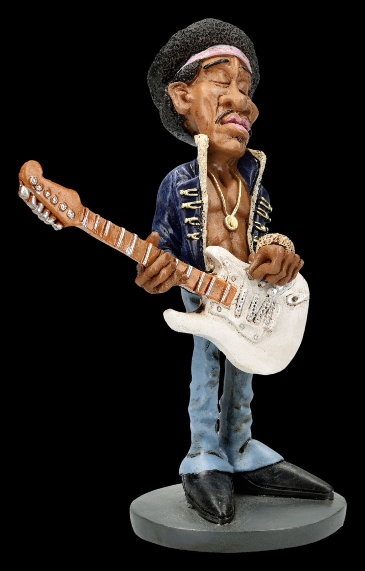 Figuren Shop GmbH Dekofigur Gitarrist Figur – Jimi Statue Rockstar Sammlerfigur 12.5 cm Dekofigur