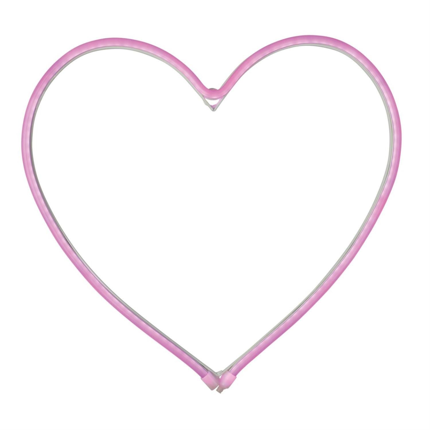 MARELIDA LED Dekolicht LED Herz Neon Schild Dekoleuchte Neonlicht Dekoobjekt pinkes Herz 27cm, LED Classic, pink