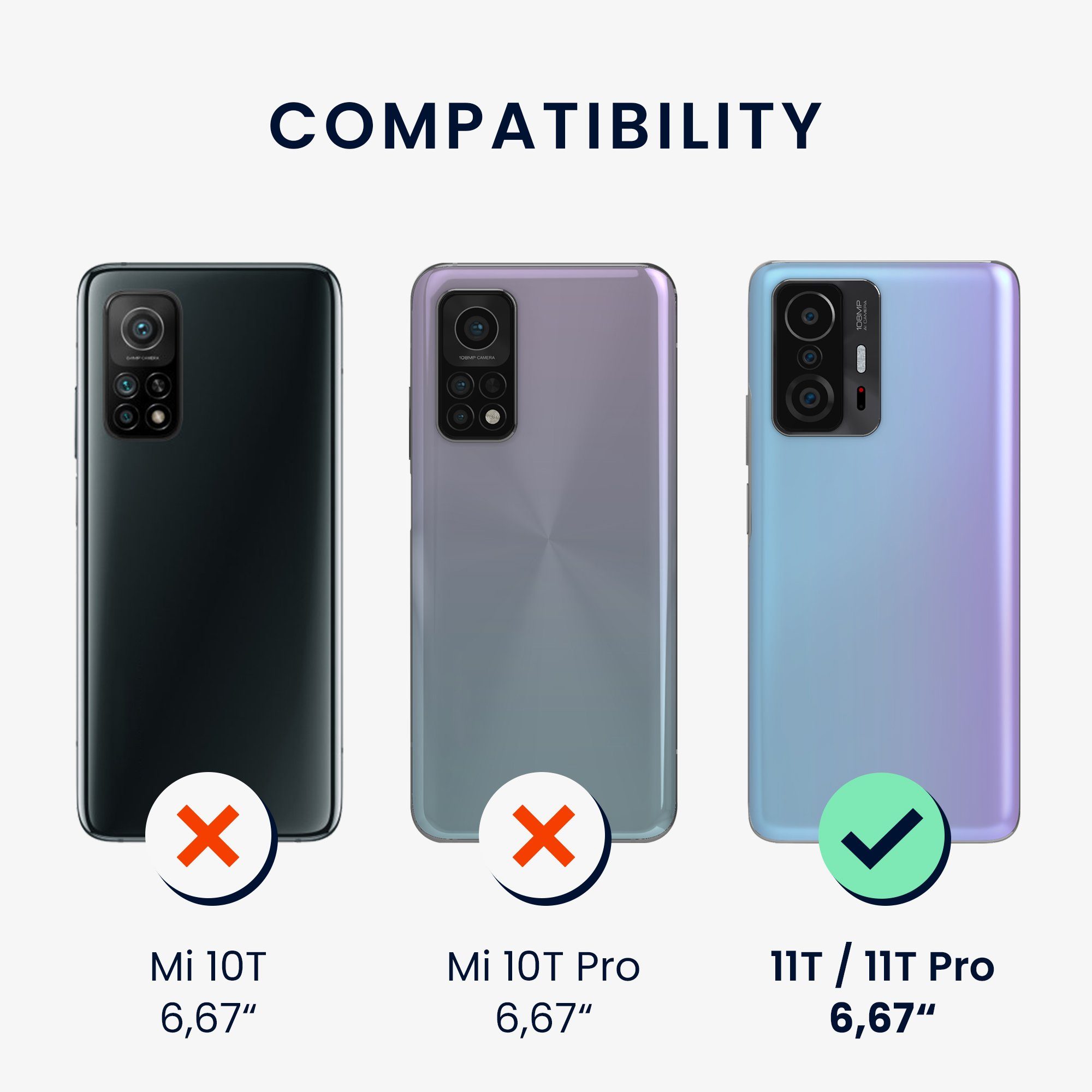 kwmobile Handyhülle Slim Case für Xiaomi 11T / 11T Pro, Hülle Silikon Handy - Handyhülle gummiert