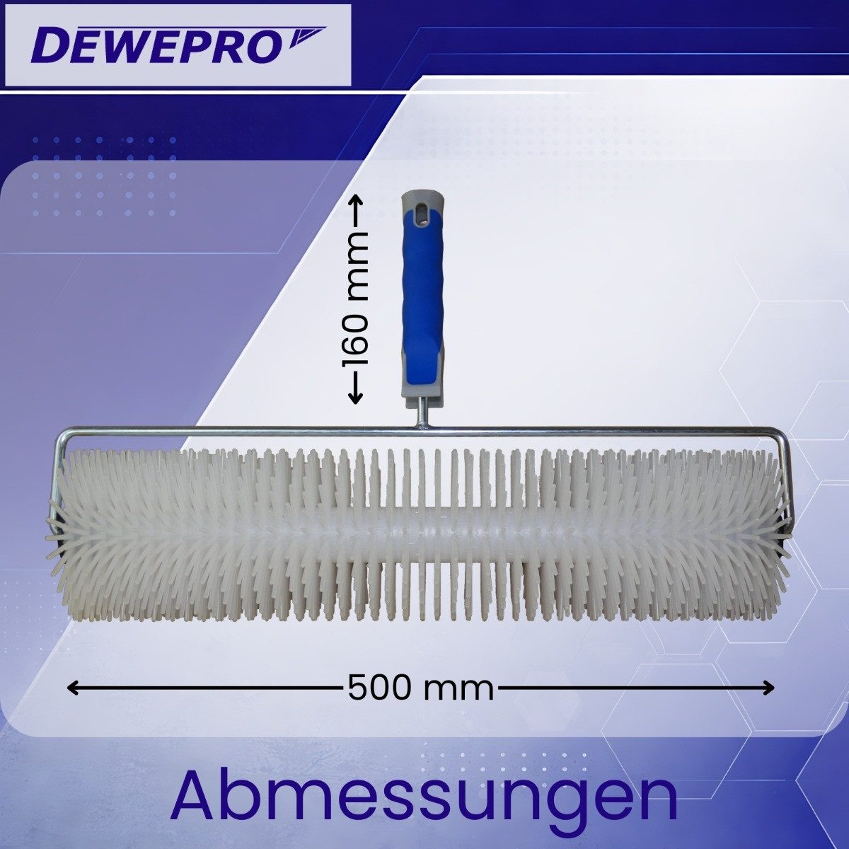 DEWEPRO Bodenlegerkelle DEWEPRO Hand-Stachelwalze 500mm breit, Stachellänge 40mm