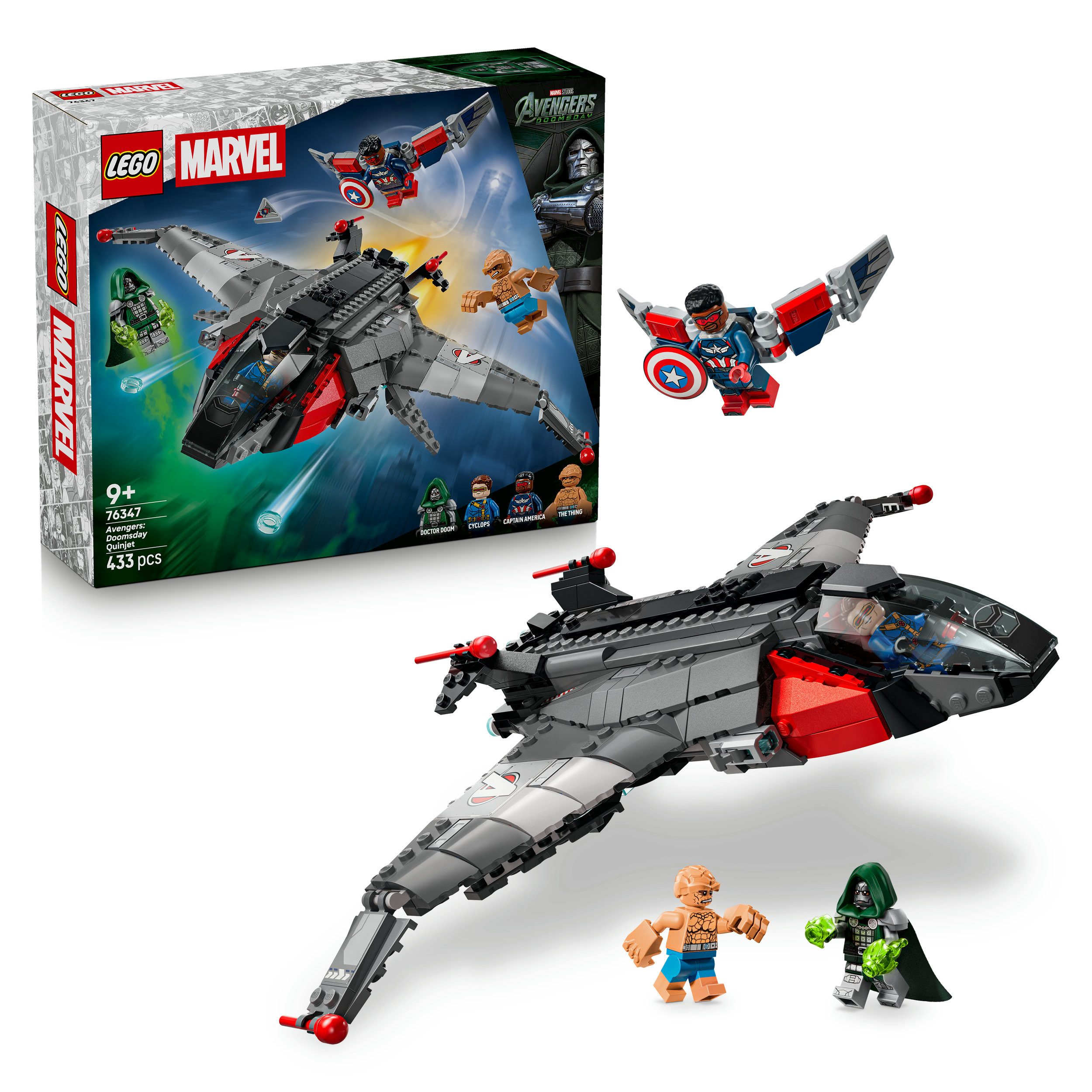 LEGO® Avengers: Doomsday Quinjet (76347), LEGO Super Heroes Konstruktionsspielsteine, (433 St), Made in Europe