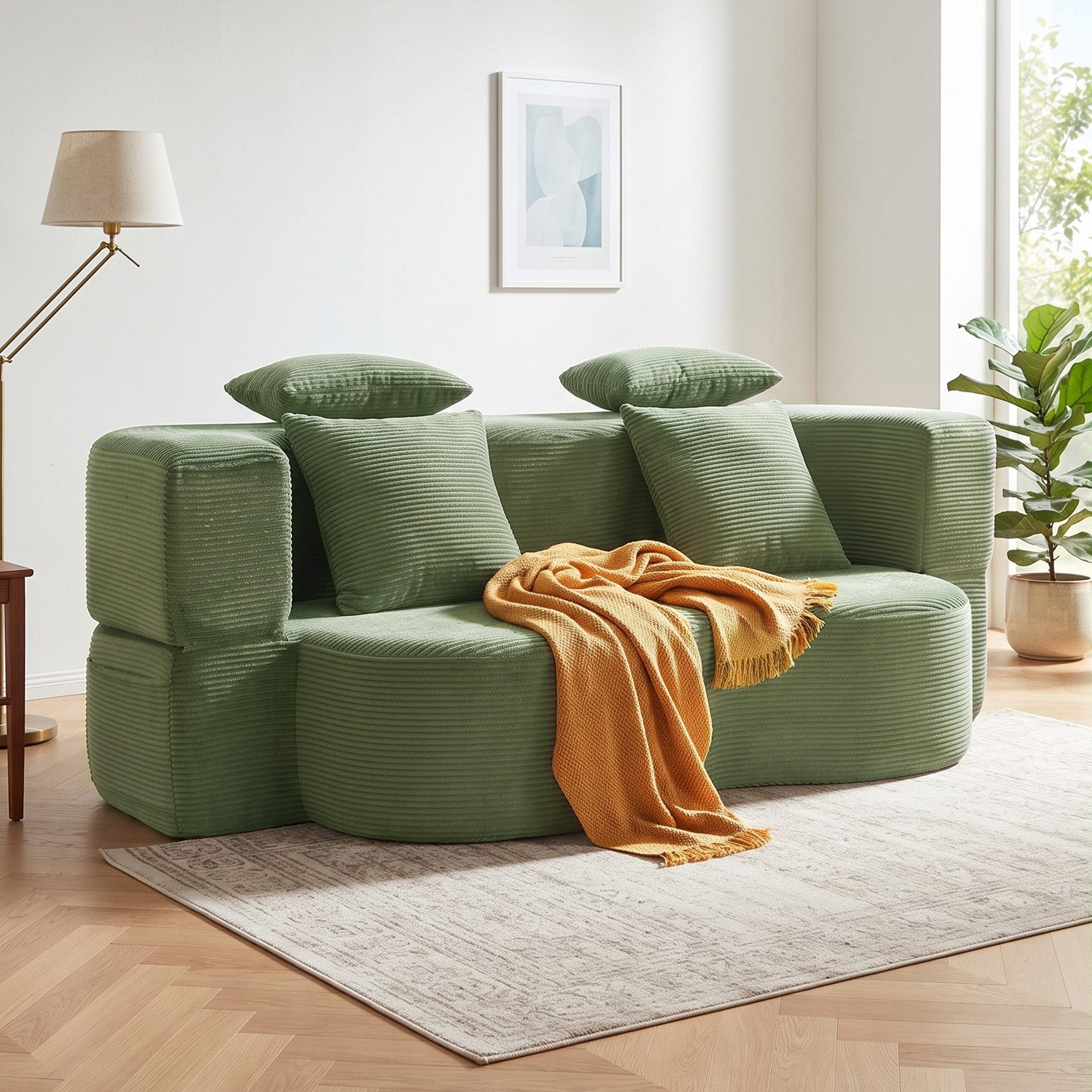 GLP Schlafsofa 2-Sitzer Sofa mit Schlaffunktion, Boneless Bodensofa für Kleine Räume, Set, Klappsofa ohne Montage mit hochdichtem Schaumstoff