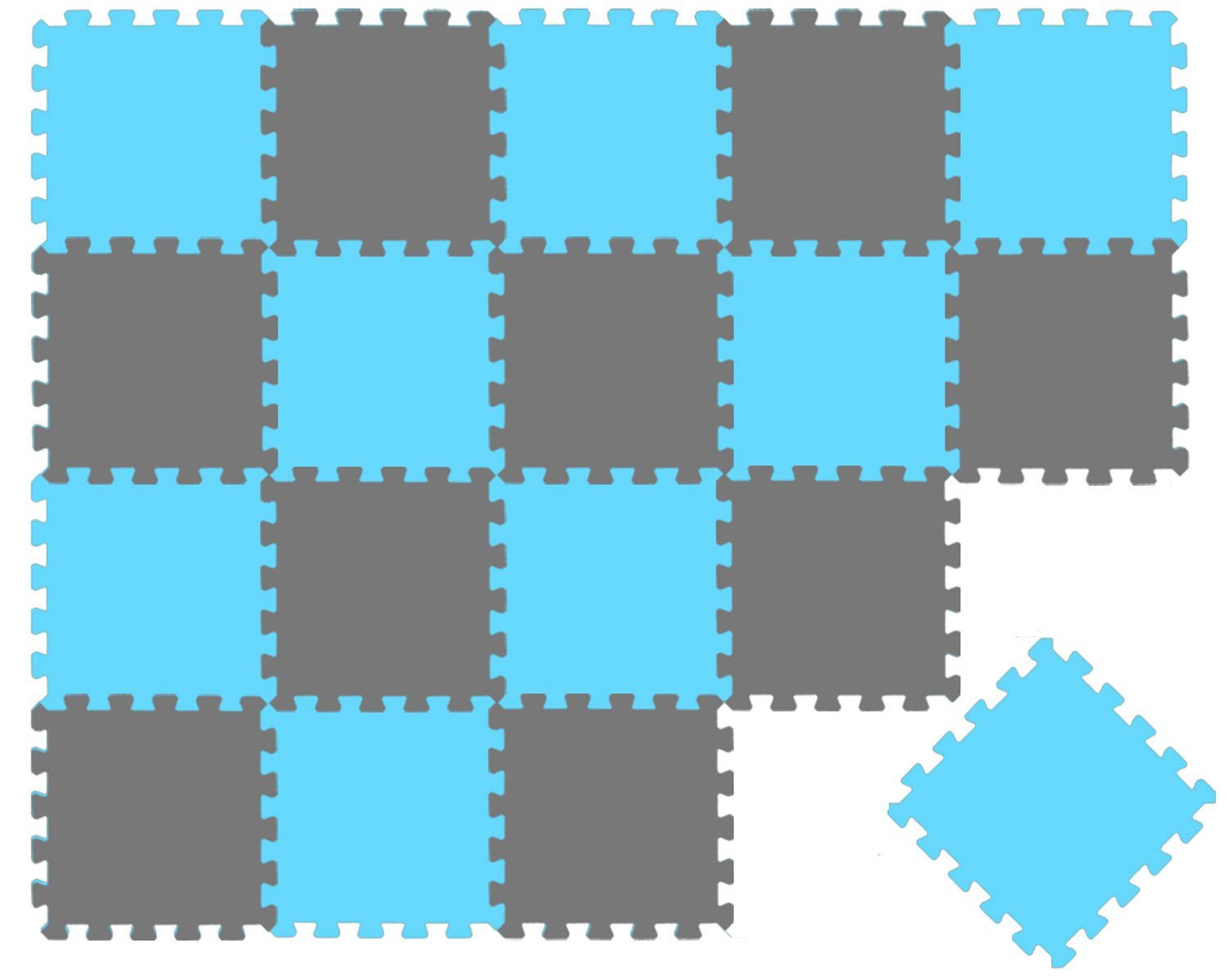 LittleTom Puzzlematte ab dem 1. Tag - 18 Teile Baby Spielmatte - 30 x 30 Kinder Krabbelmatte, (18-tlg), Spielunterlage für Babys und Kleinkinder - Kinderzimmer Puzzleteppich