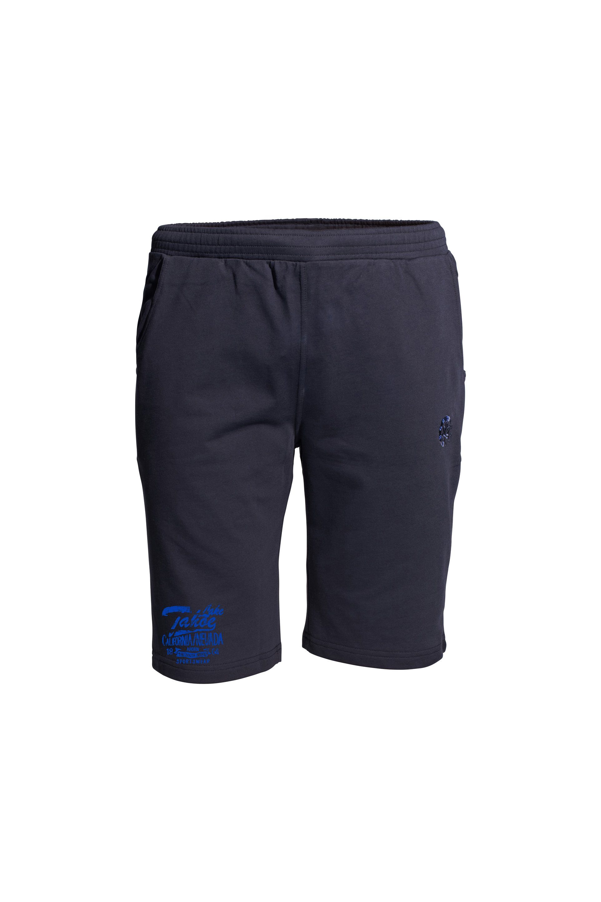 Bein mit SPORTSWEAR Shorts blau AHORN am Print modischem TAHOE LAKE