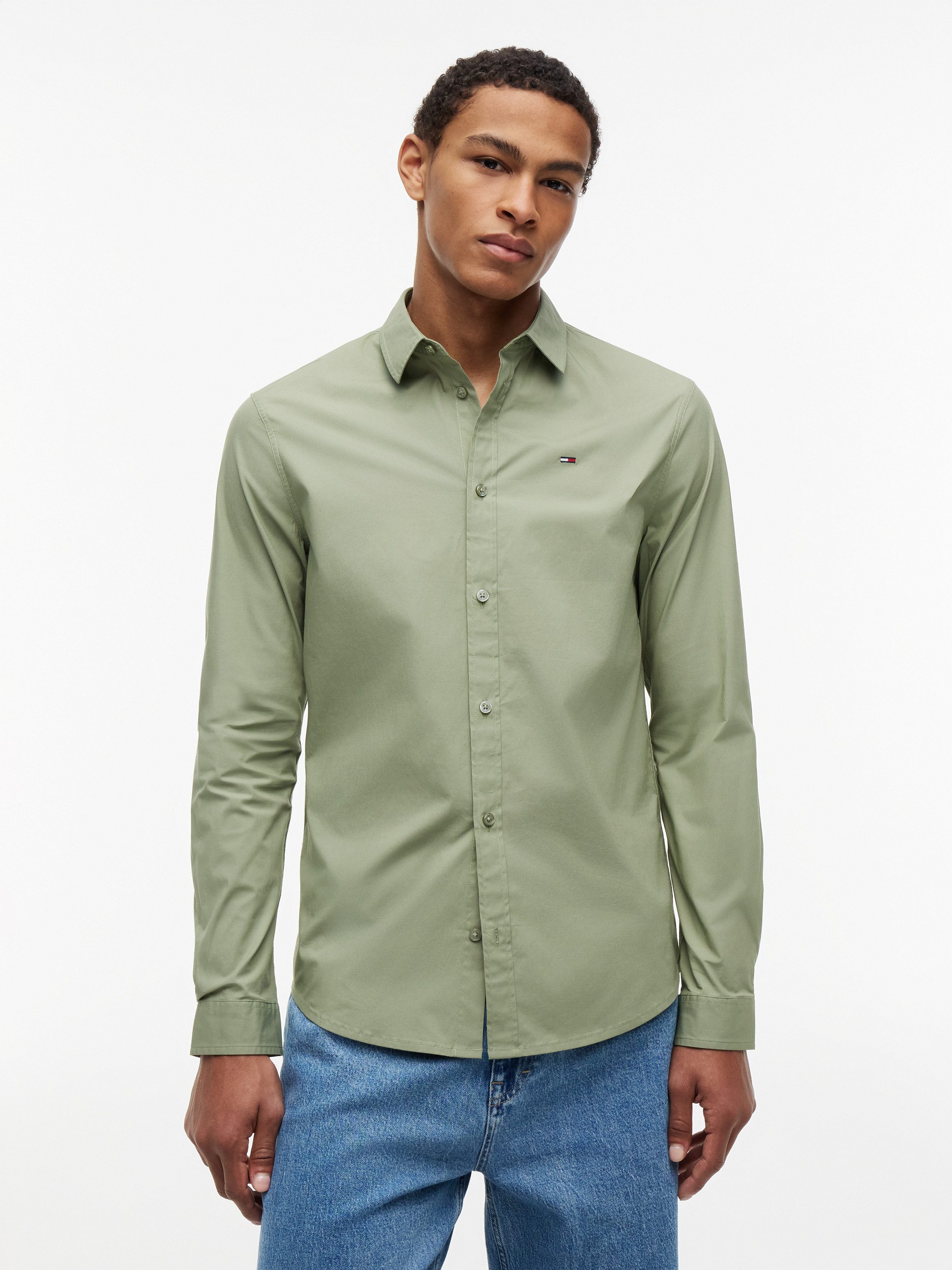 Tommy Jeans Langarmhemd Sabim Stretch Shirt Stretch Hemd, Premium, Slim Fit, mit Elasthan
