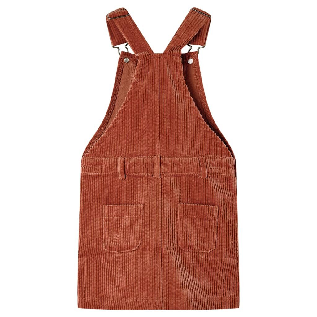 vidaXL Latzkleid Kinder-Latzkleid Cord Cognac 104
