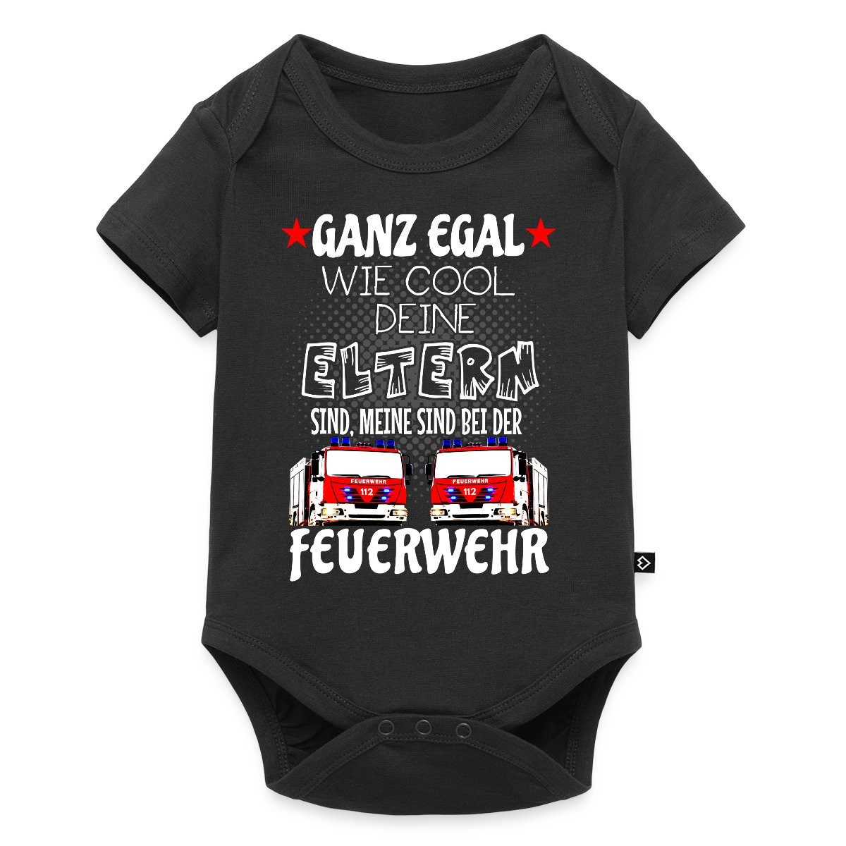 Spreadshirt Kurzarmbody Meine Eltern Sind Bei Der Feuerwehr Kurzarm Tages Baby Body (1-tlg)