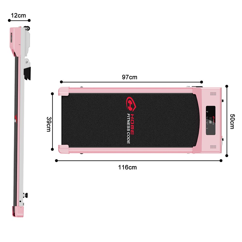 HOMEFITNESSCODE Laufband Tragbares Laufbänder mit 5 % Steigung – 4-in-1-Walkingpad Elektrisch (mit LED-Display und Transportrollen – Lauffläche 39 x 97 cm), Laufband 1–10 km/h einstellbar – Motor 2,5 PS