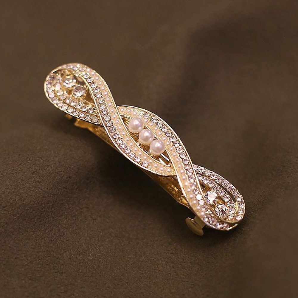 The Beauty House Haarspange Haarklammer Haarkamm Haarschmuck mit Zirkonia und Perlen